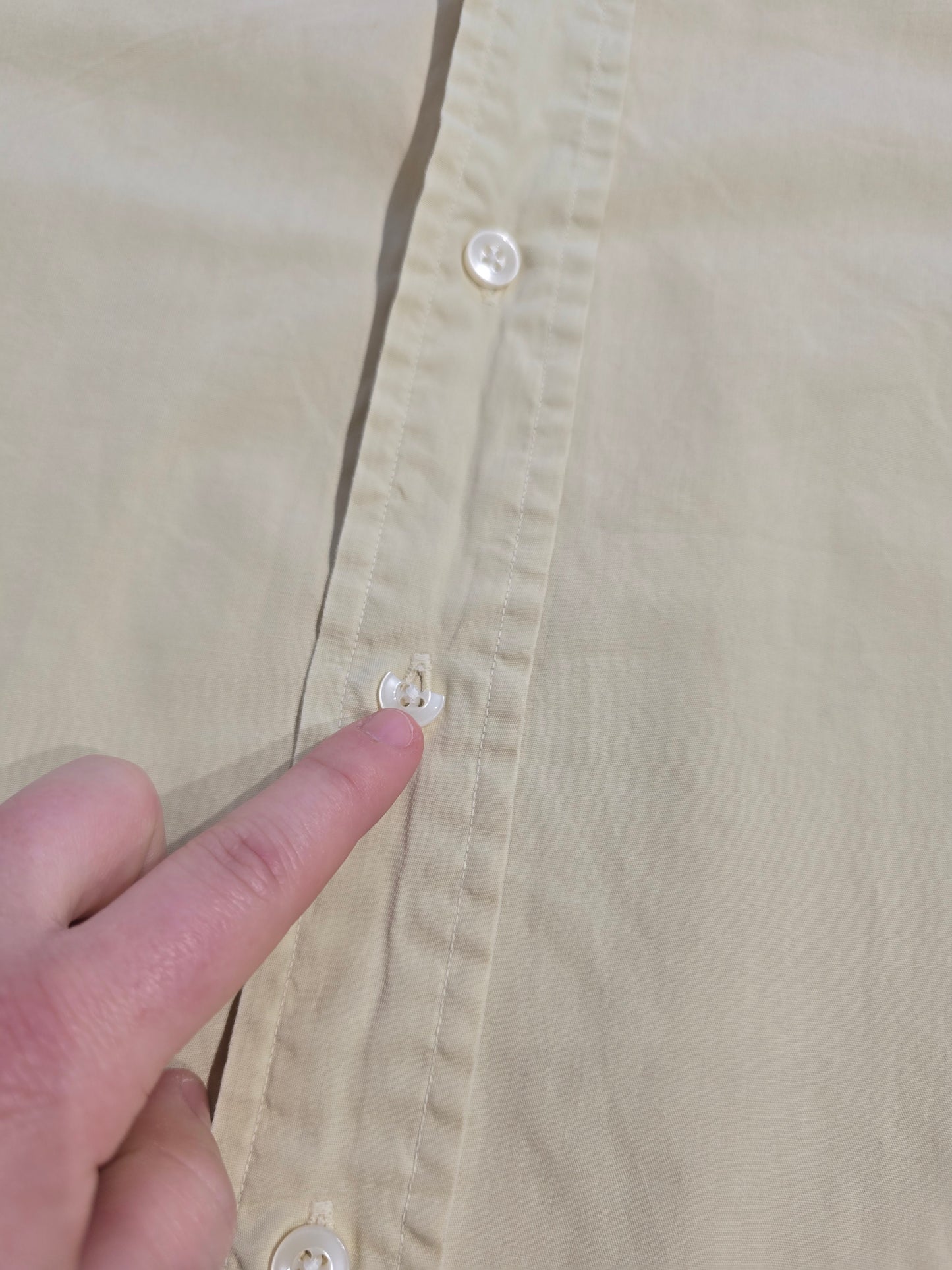 Chemise coupe Ellington en coton unie jaune pâle - M