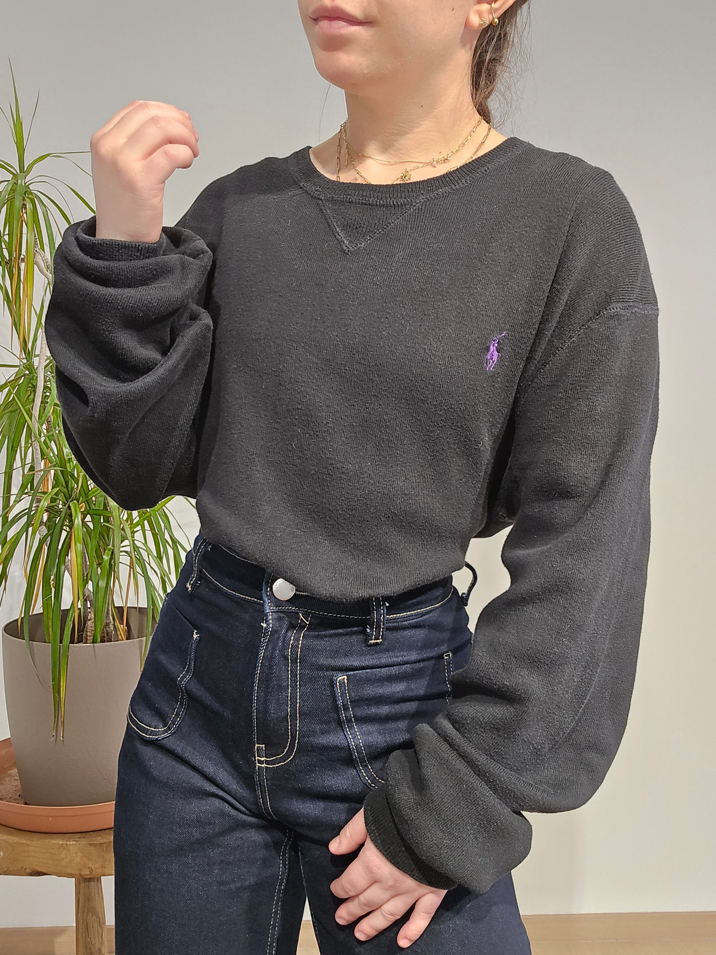 Sweat en coton noir - L/XL