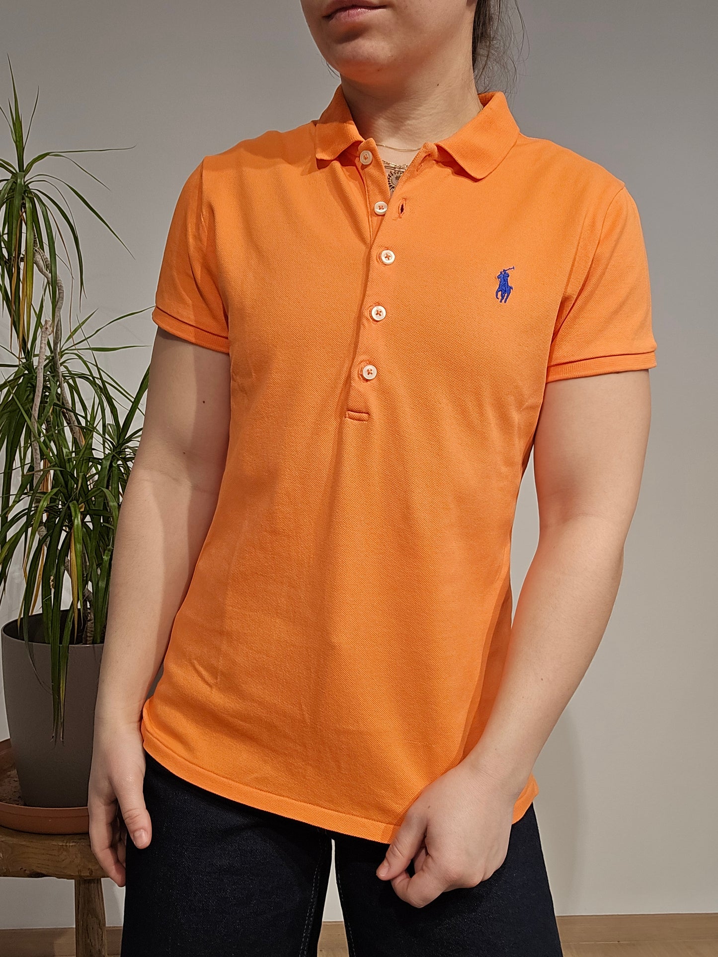 Polo en coton orange - S