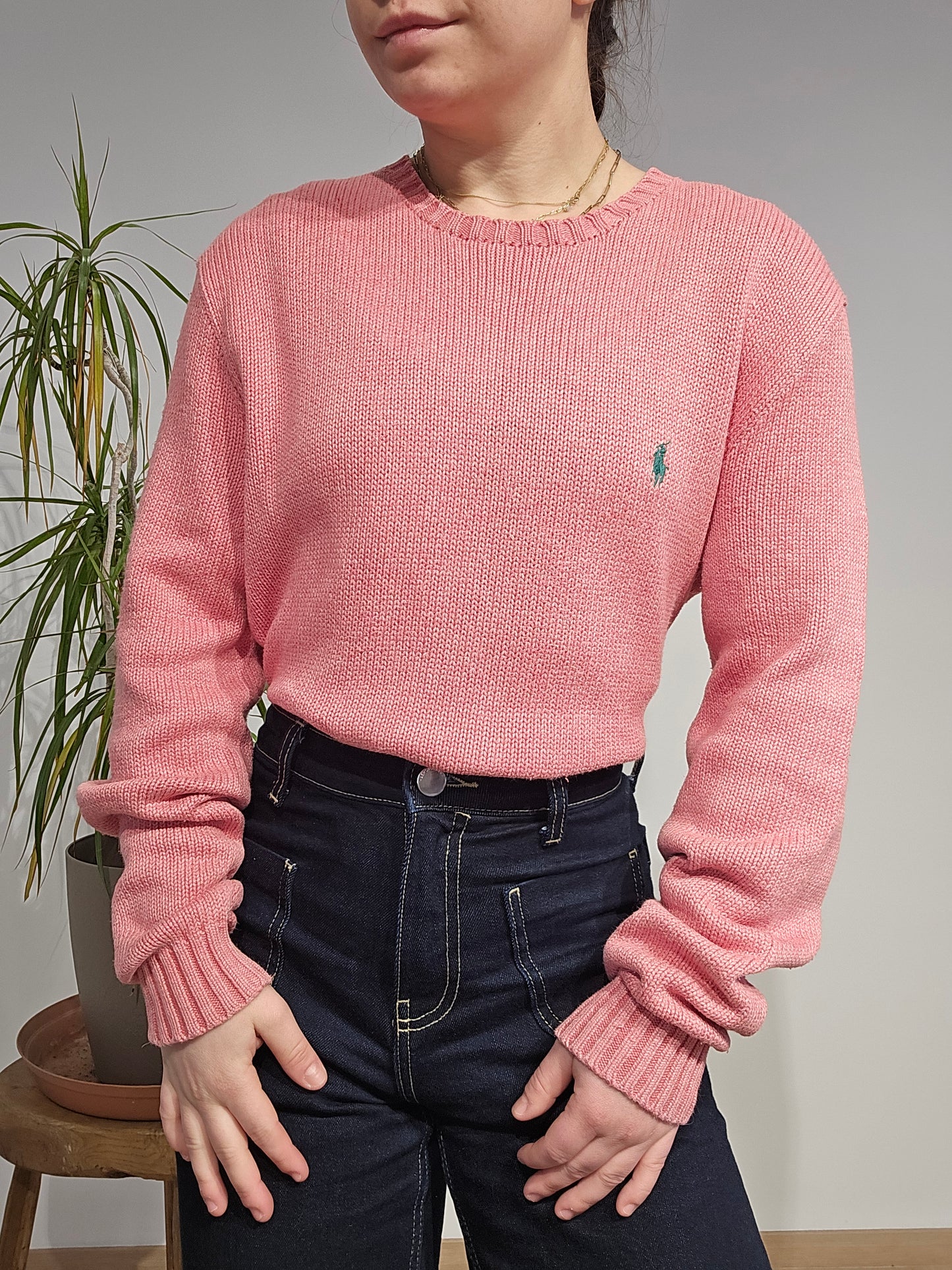 Pull en maille rose - S/M