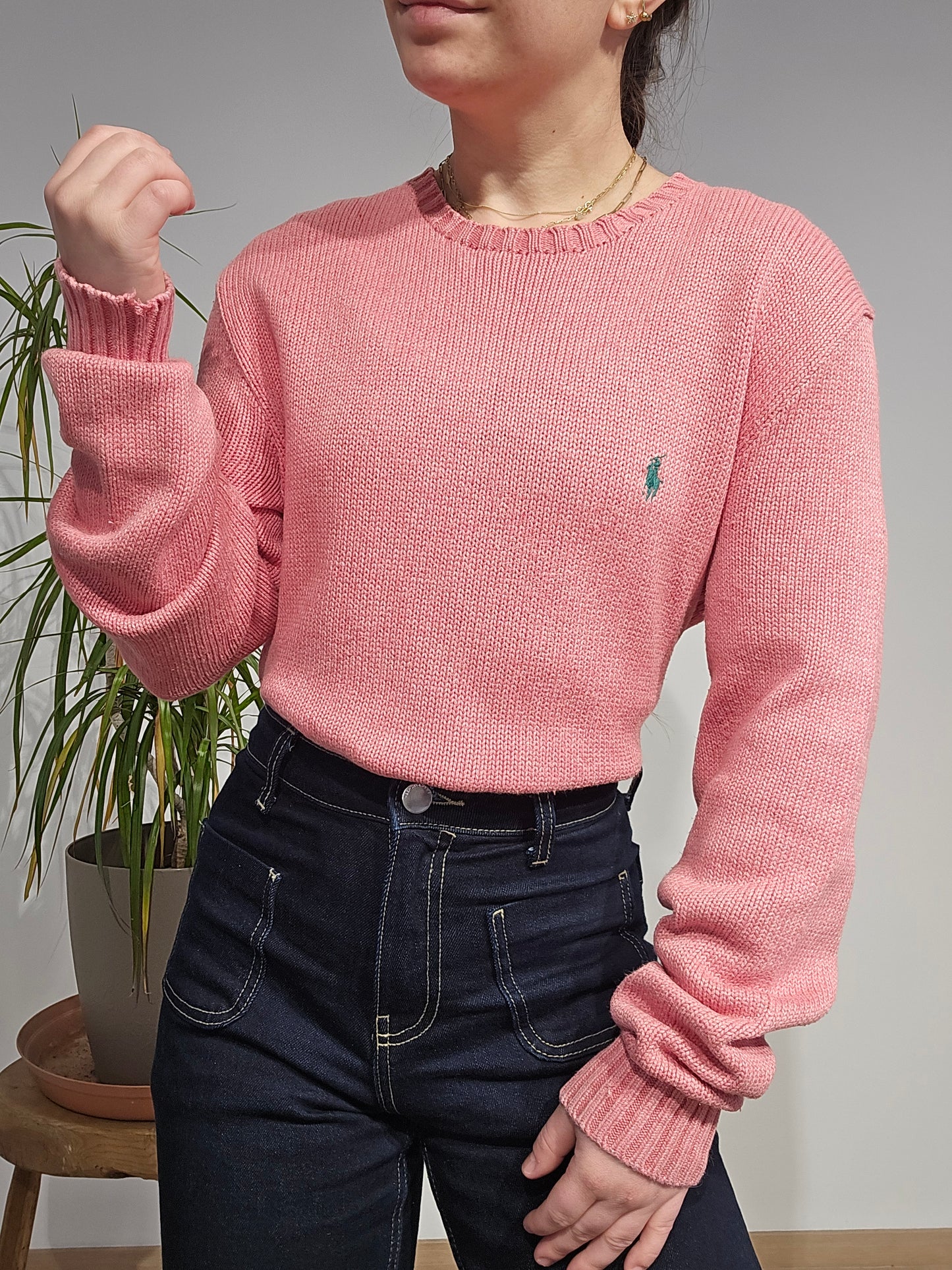 Pull en maille rose - S/M