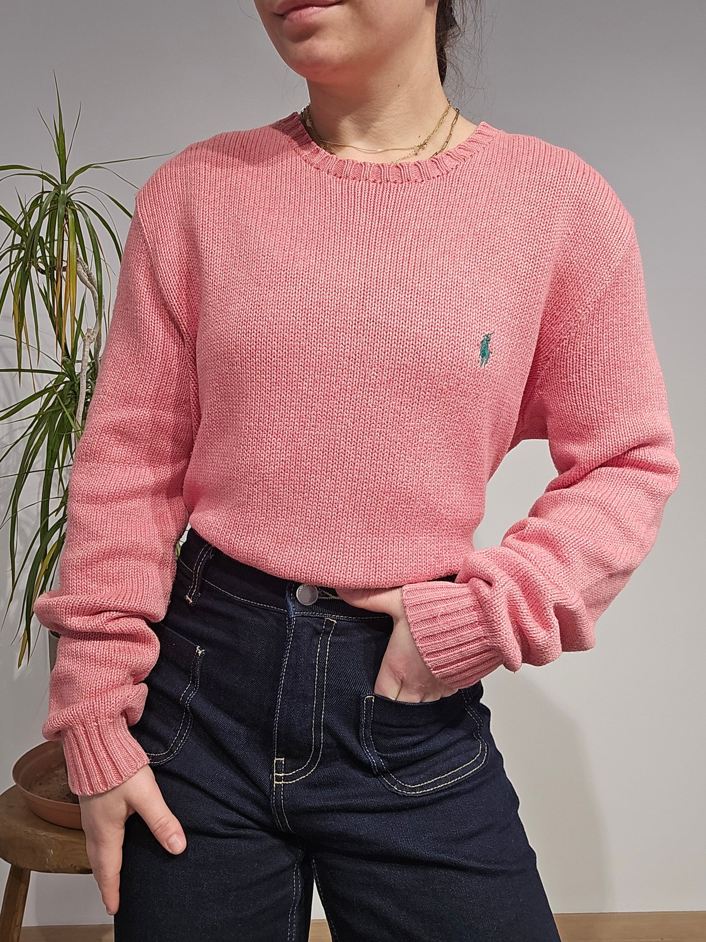 Pull en maille rose - S/M