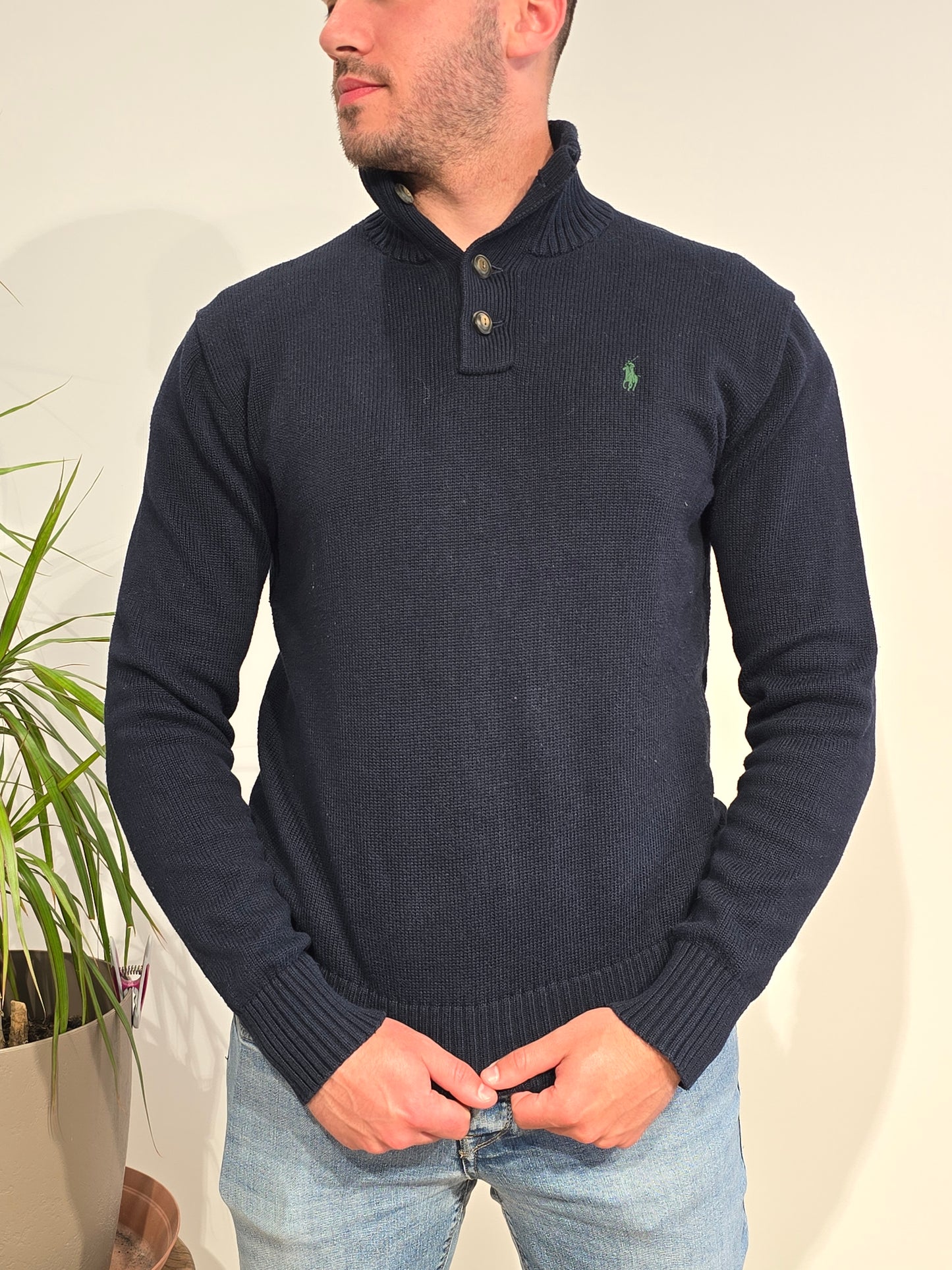 Pull en coton marine - M