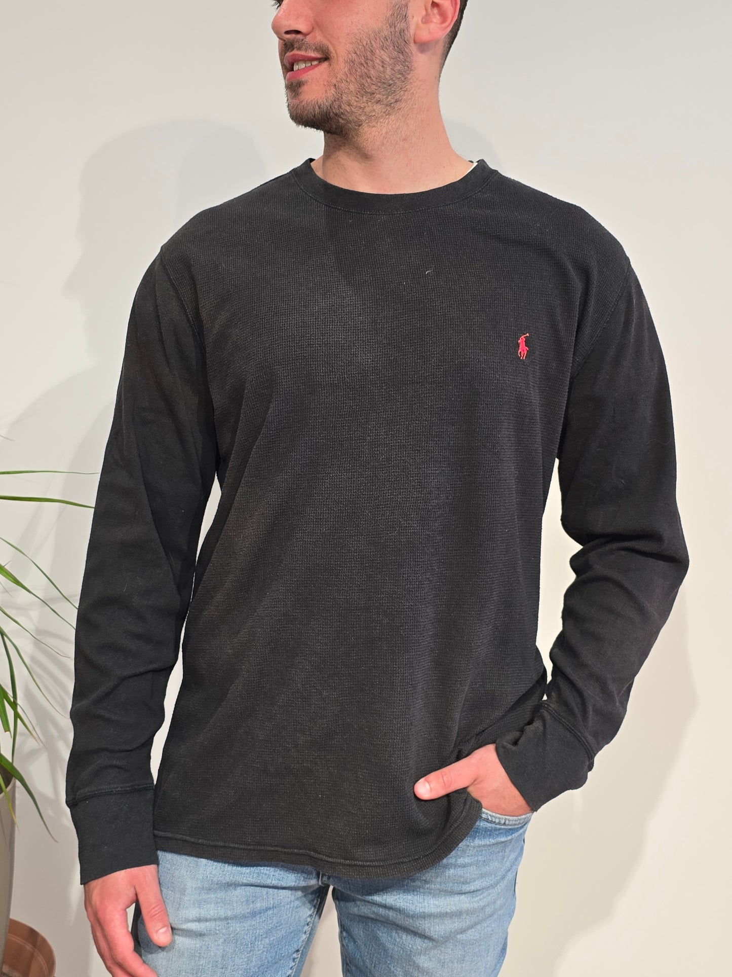 Pull léger en coton noir - XL