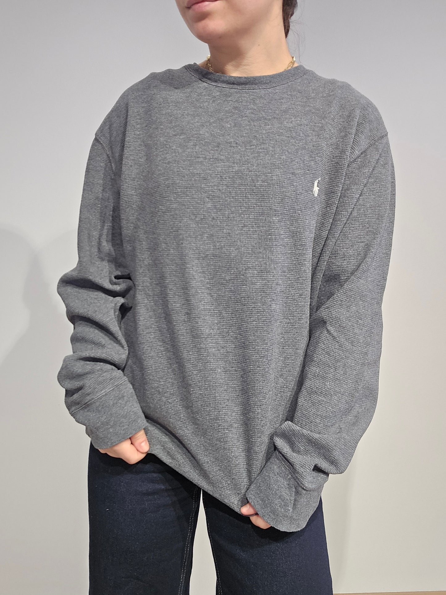 Pull léger en coton gris - XL