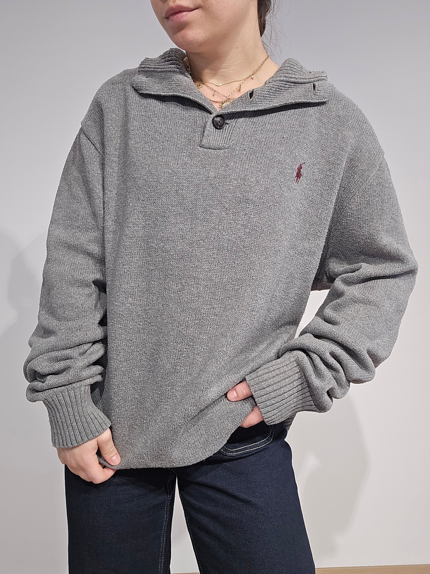 Pull en coton gris - XL