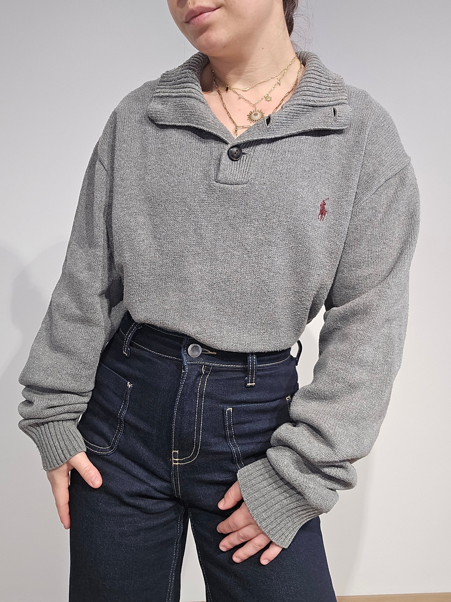 Pull en coton gris - XL