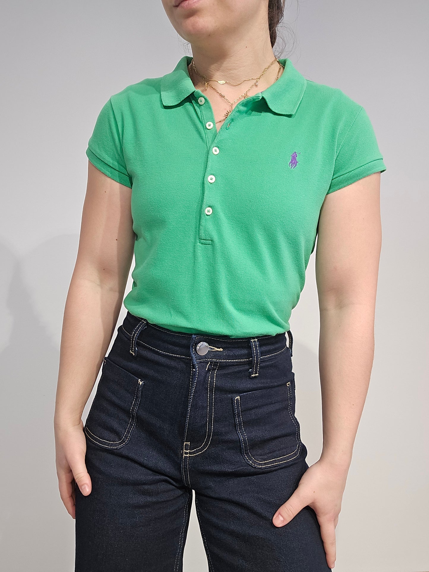 Polo en coton vert - XS