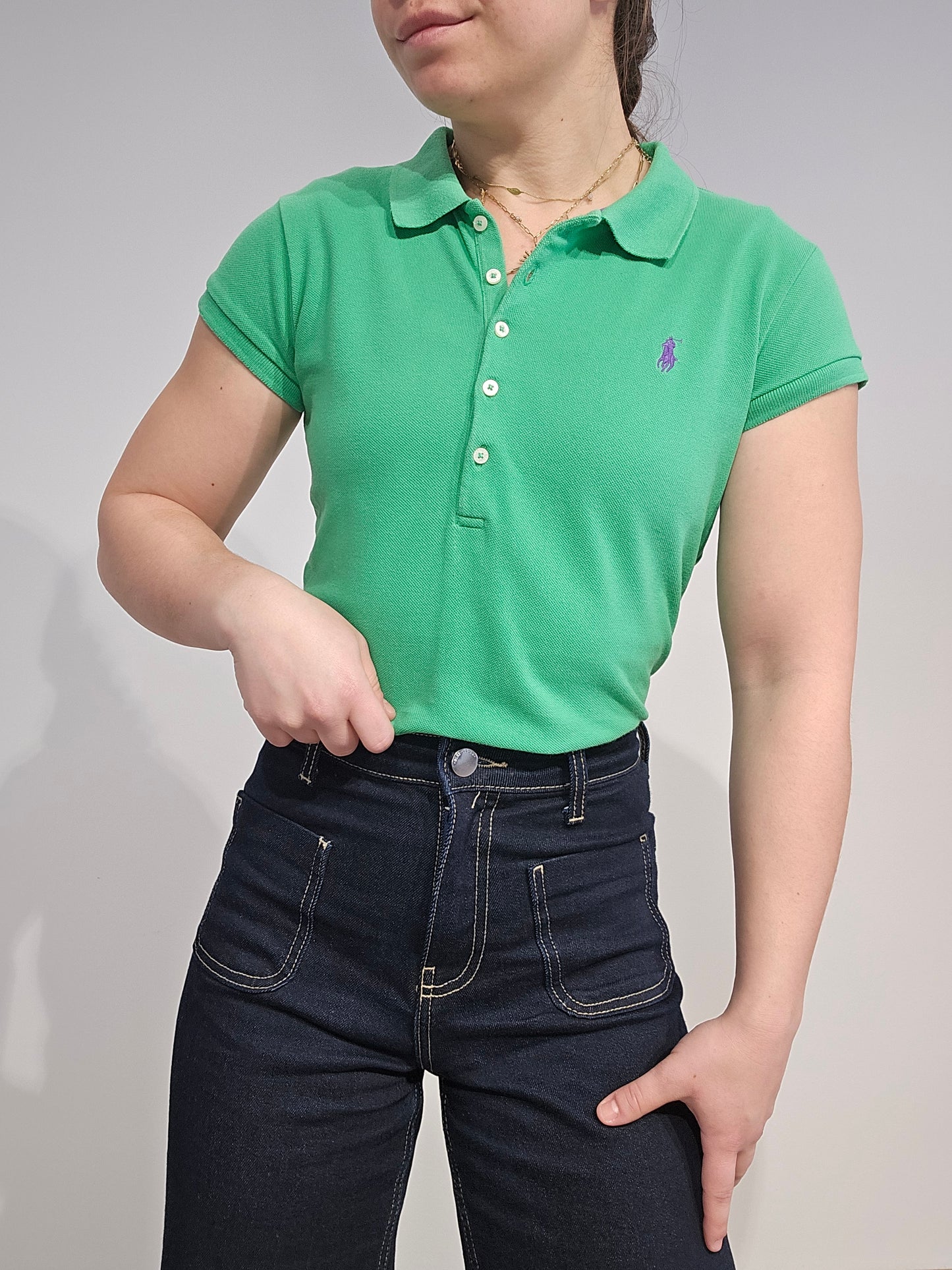 Polo en coton vert - XS
