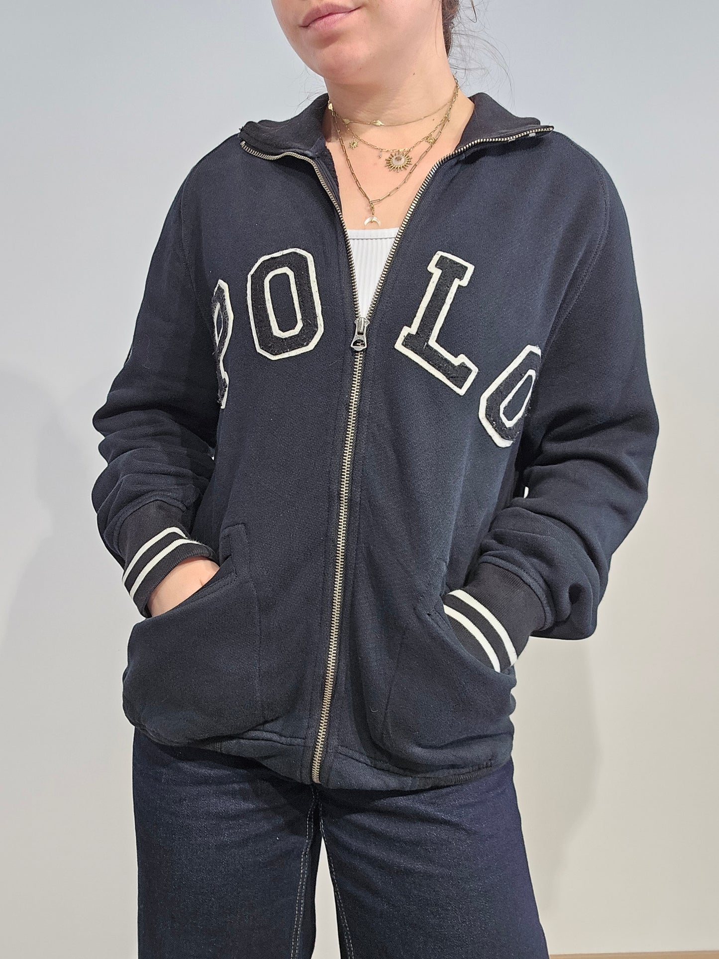 Veste en coton noir "polo" - M