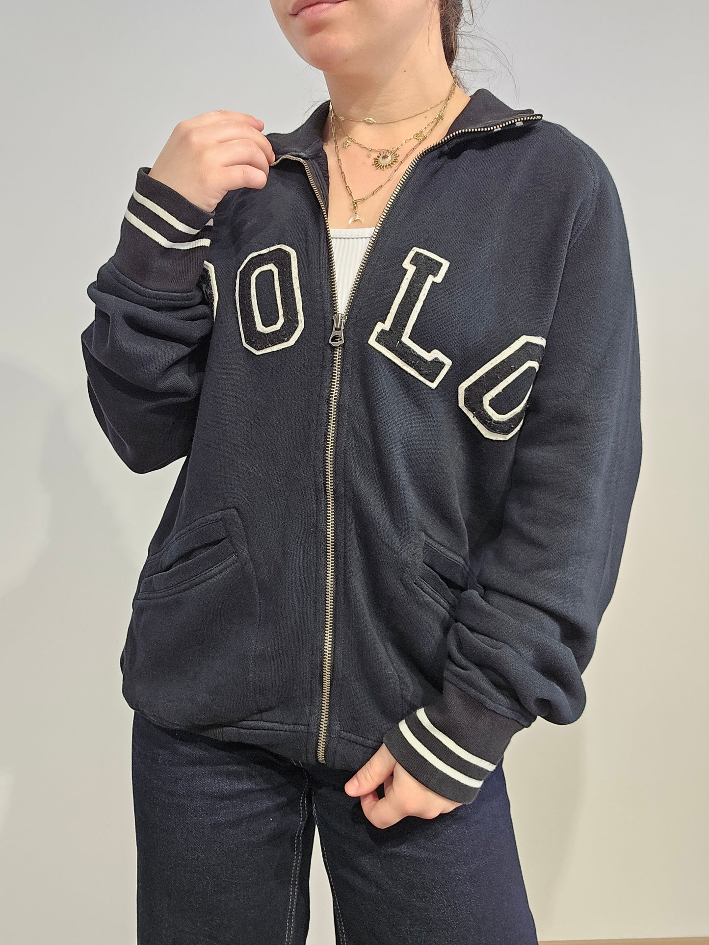 Veste en coton noir "polo" - M