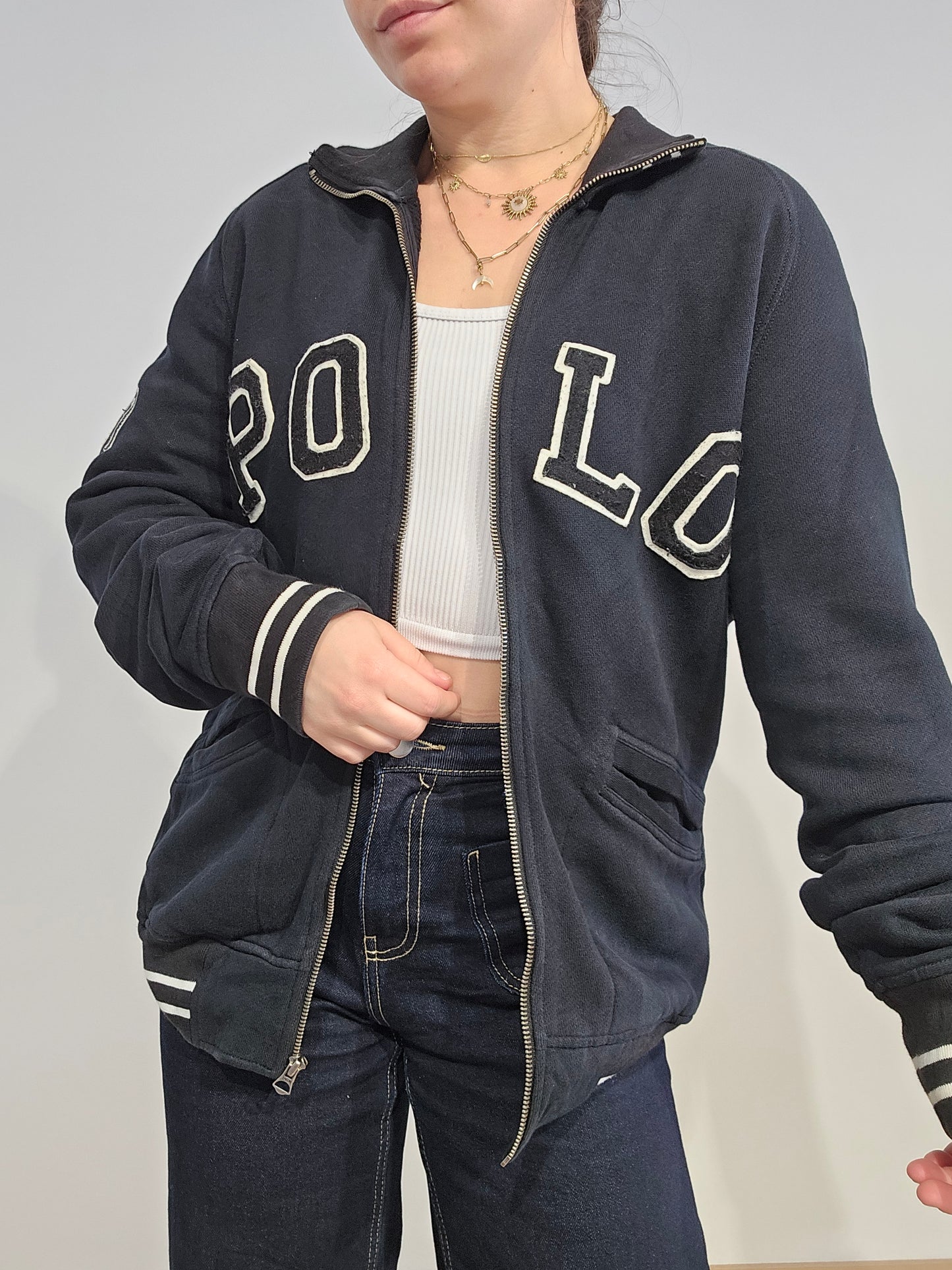 Veste en coton noir "polo" - M