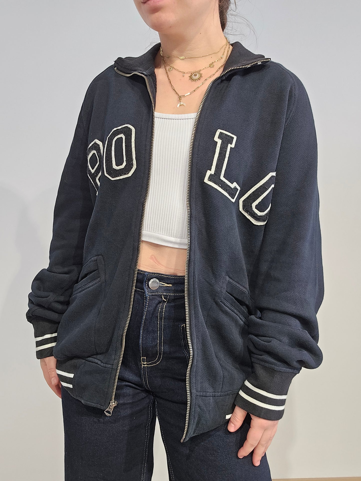 Veste en coton noir "polo" - M