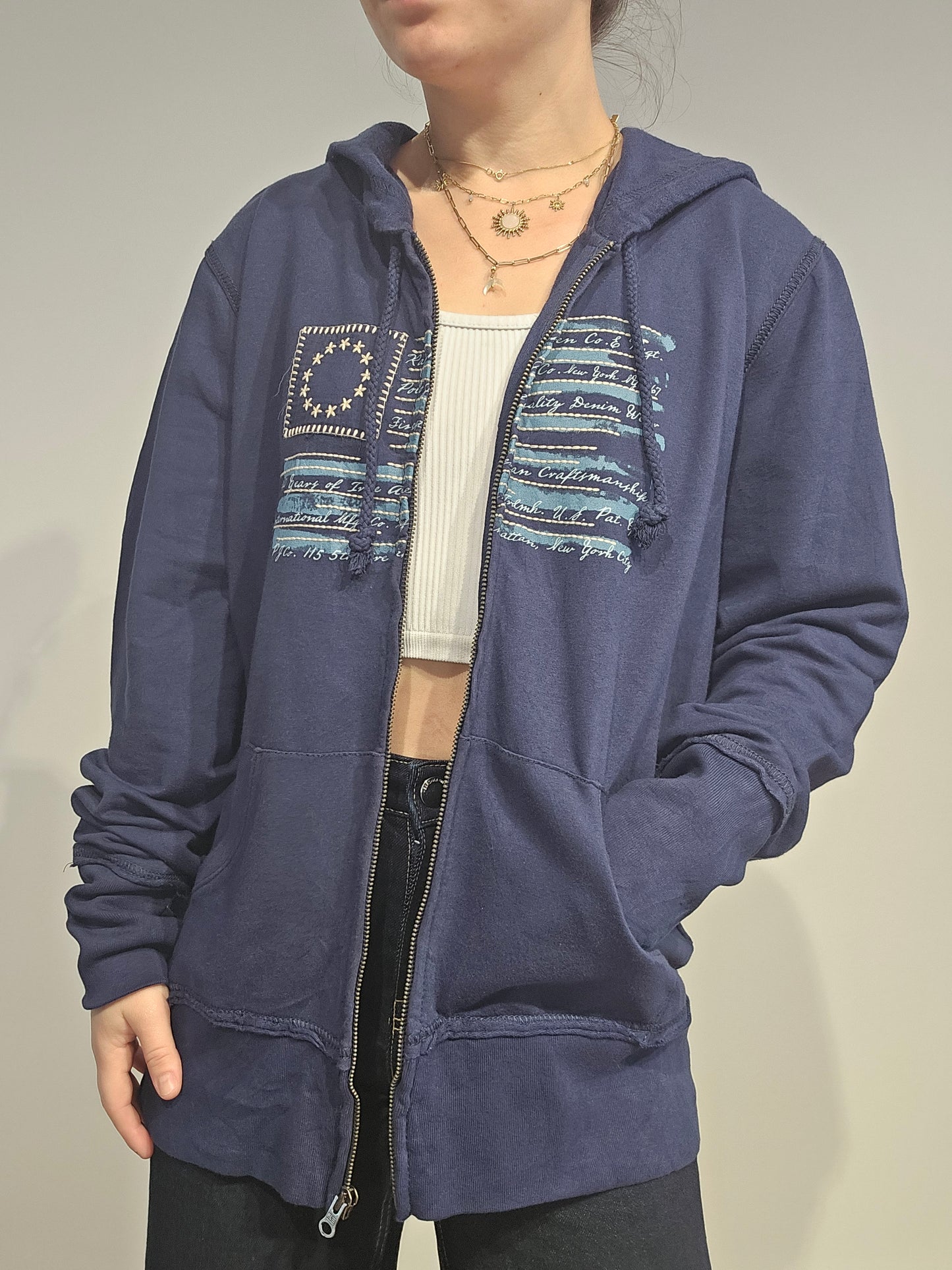 Veste à capuche bleu foncé - XL