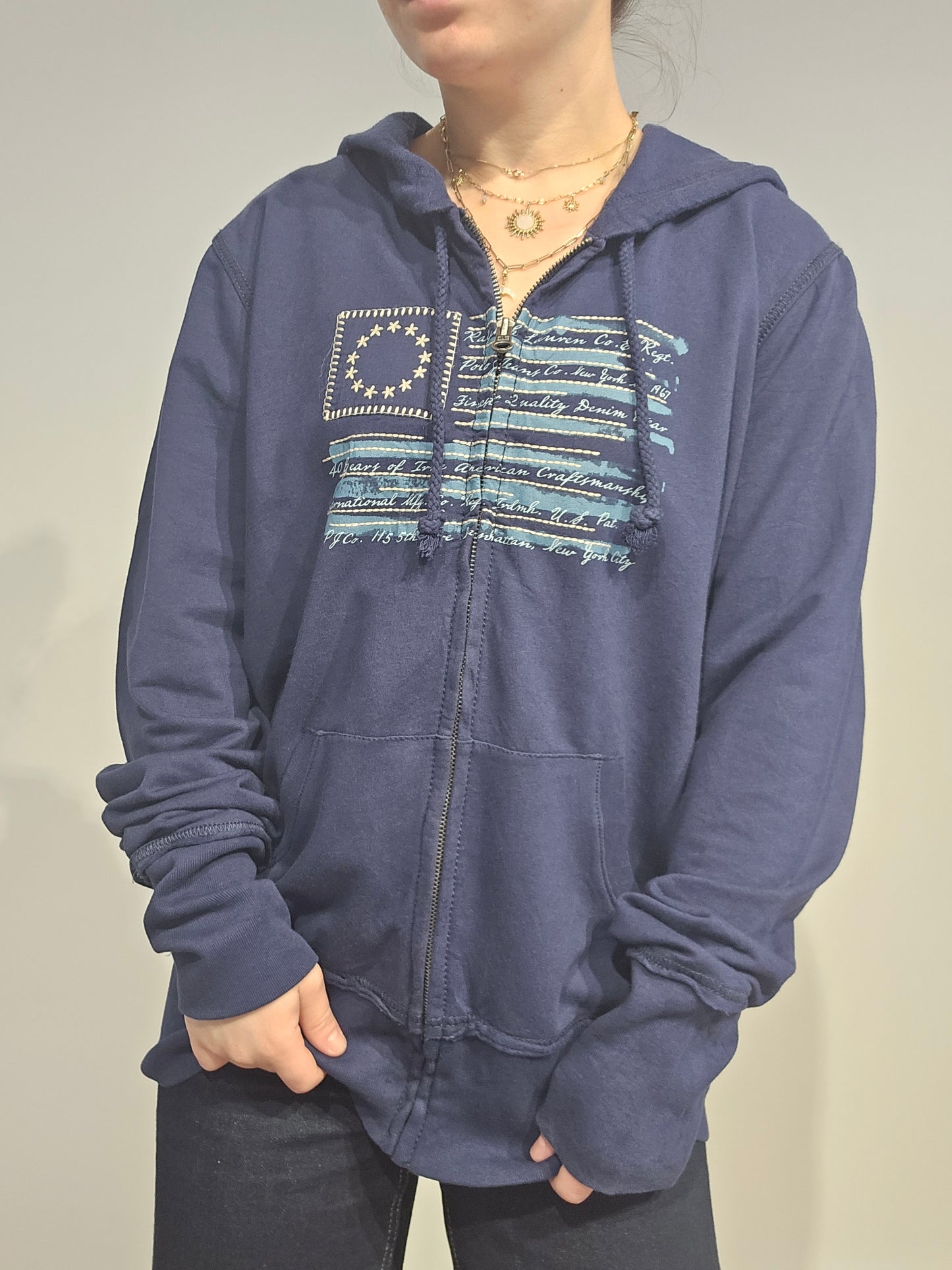 Veste à capuche bleu foncé - XL