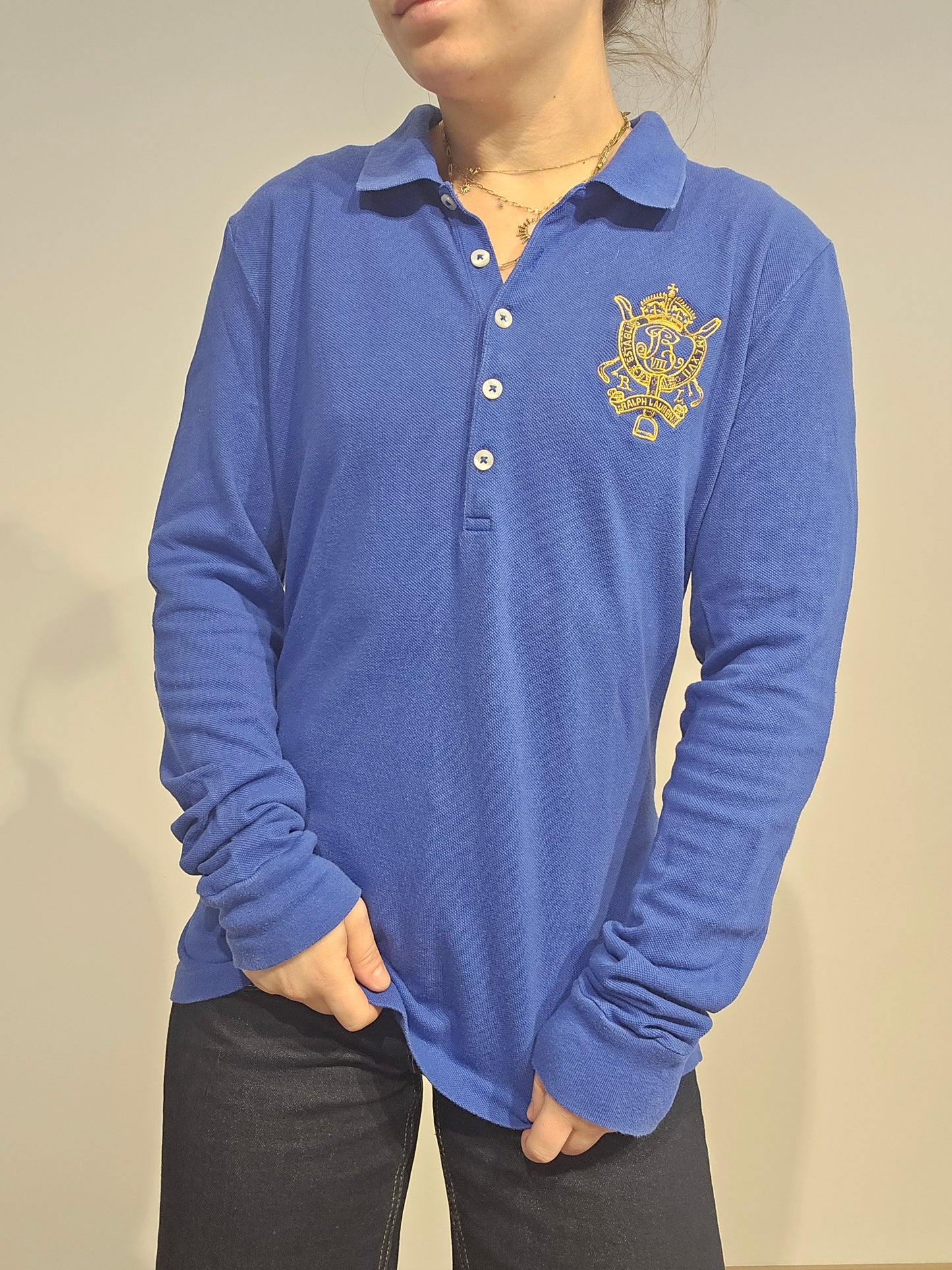 Polo en coton bleu électrique - M/L
