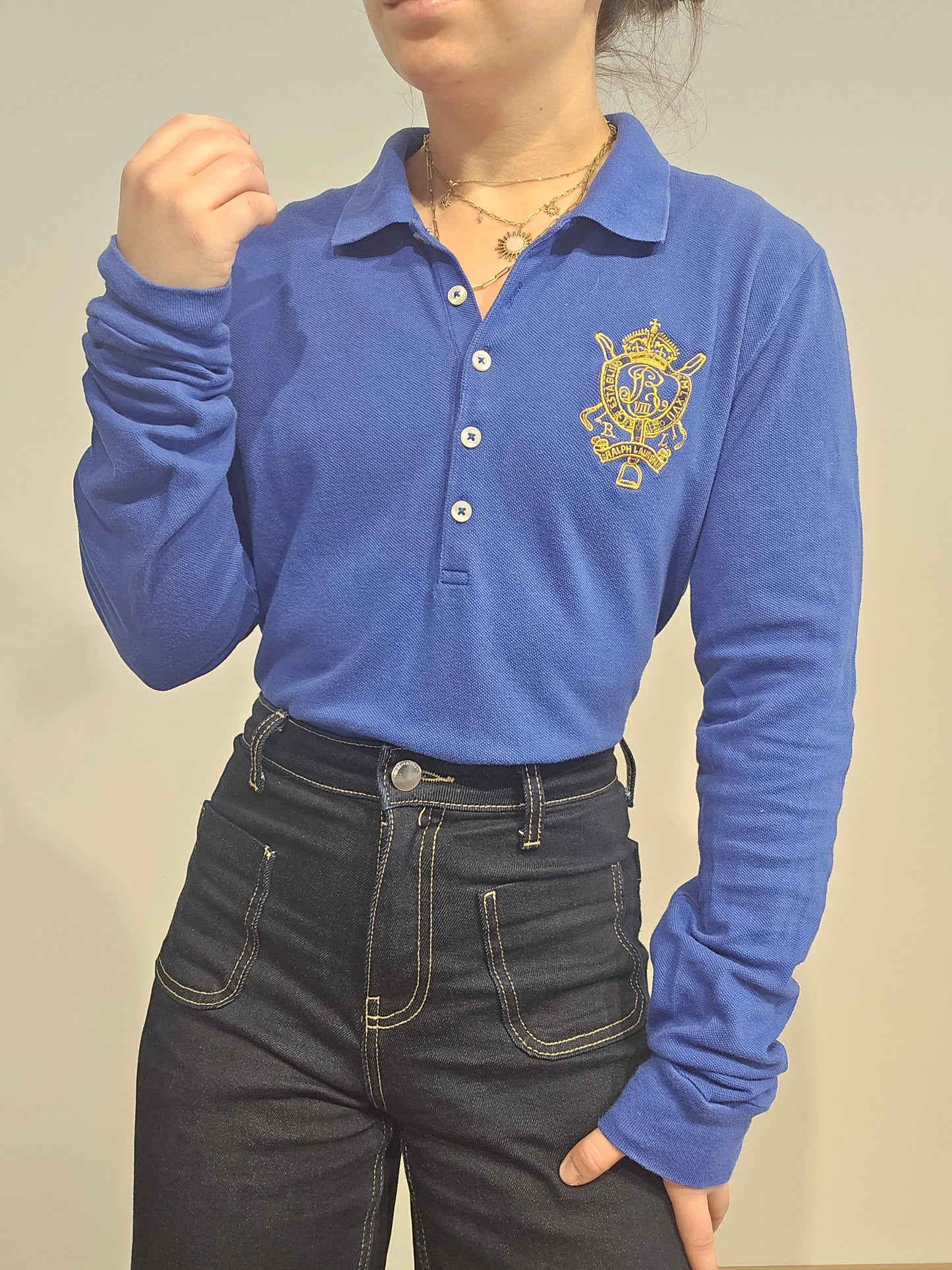 Polo en coton bleu électrique - M/L