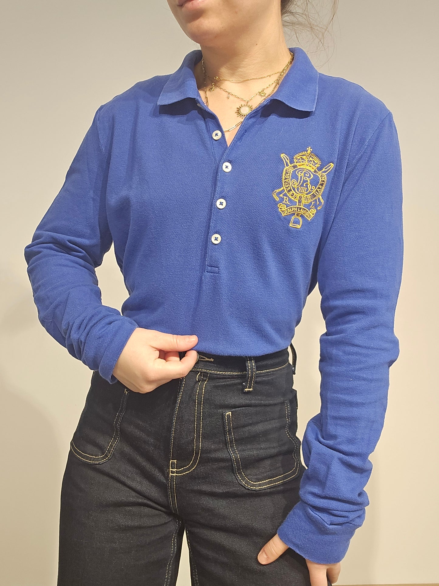 Polo en coton bleu électrique - M/L