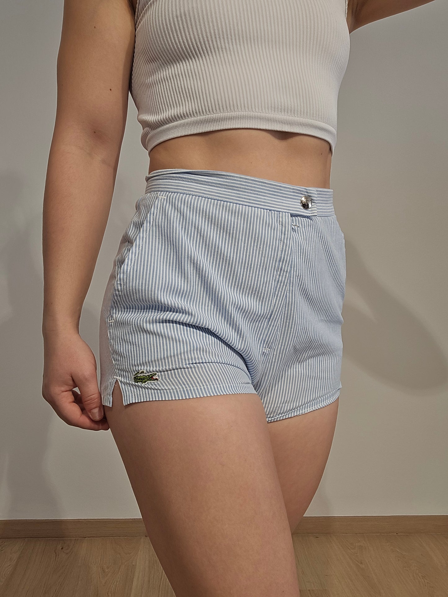 Short léger à rayures bleues des années 80' - XS