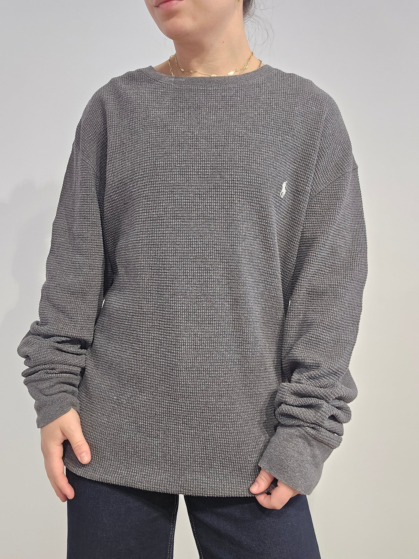 Pull léger en coton gris - XL