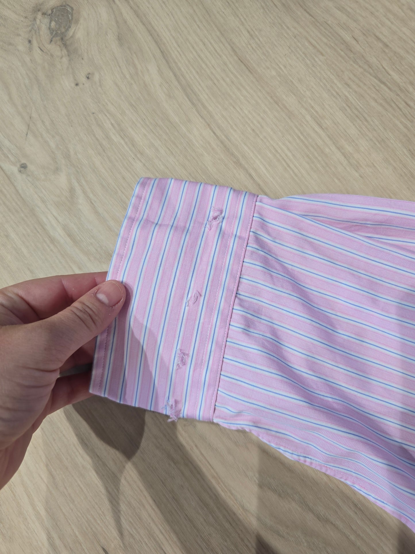 Chemise en coton à rayures rose - XL