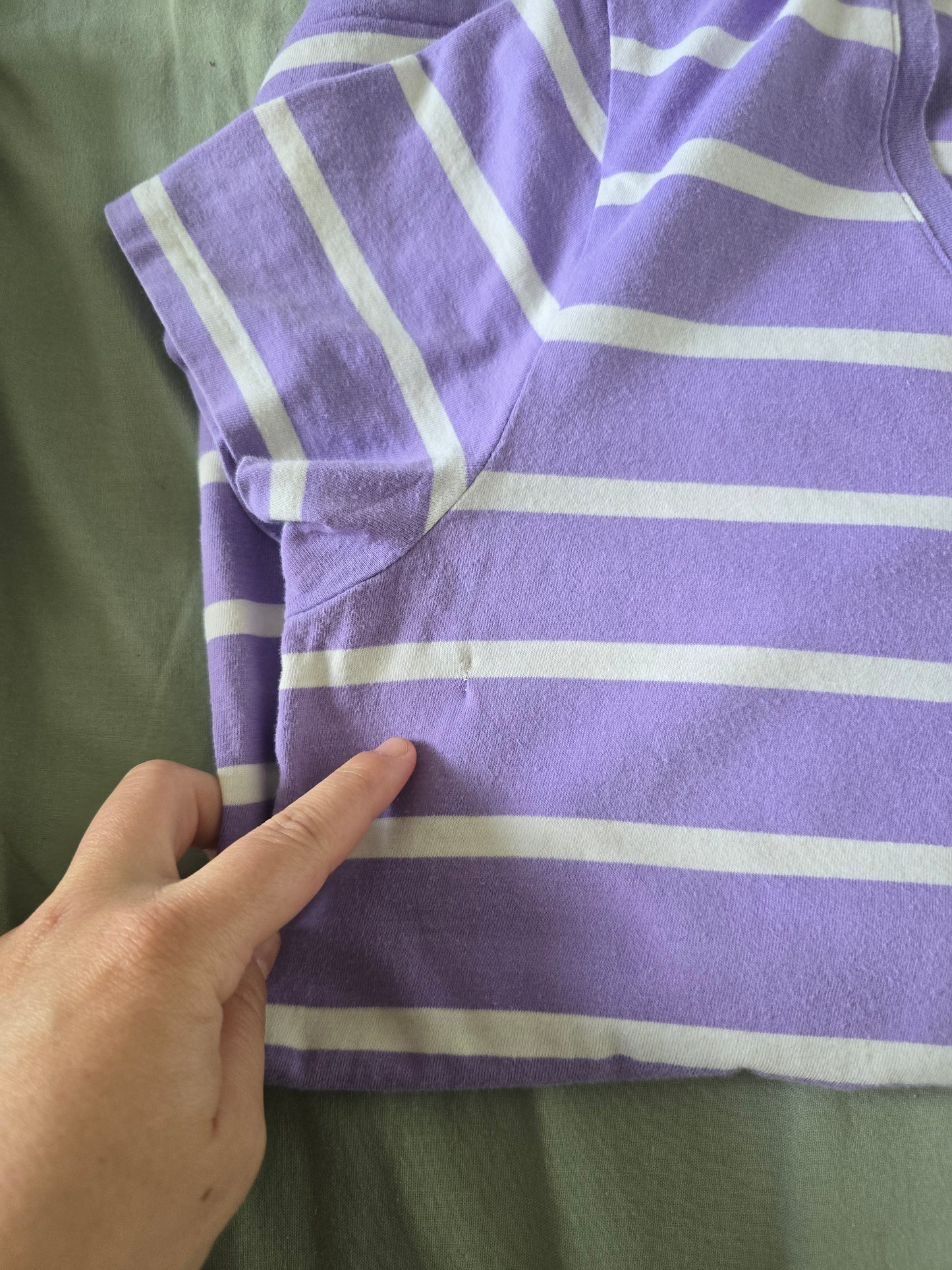 Tee-shirt en coton violet à rayures - S/M