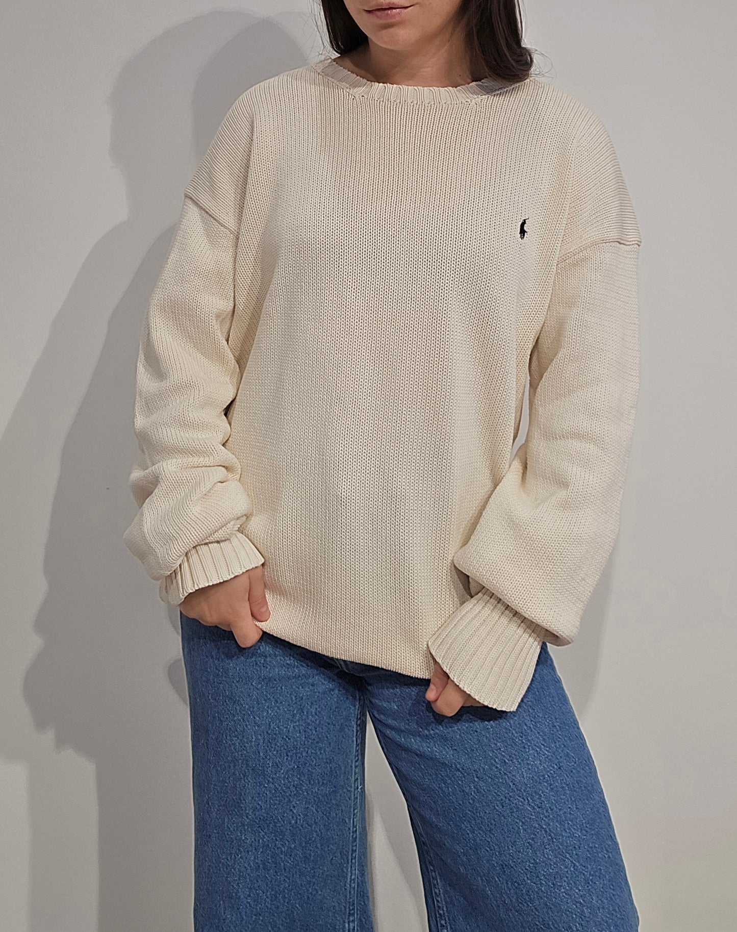 Pull en maille crème - XL