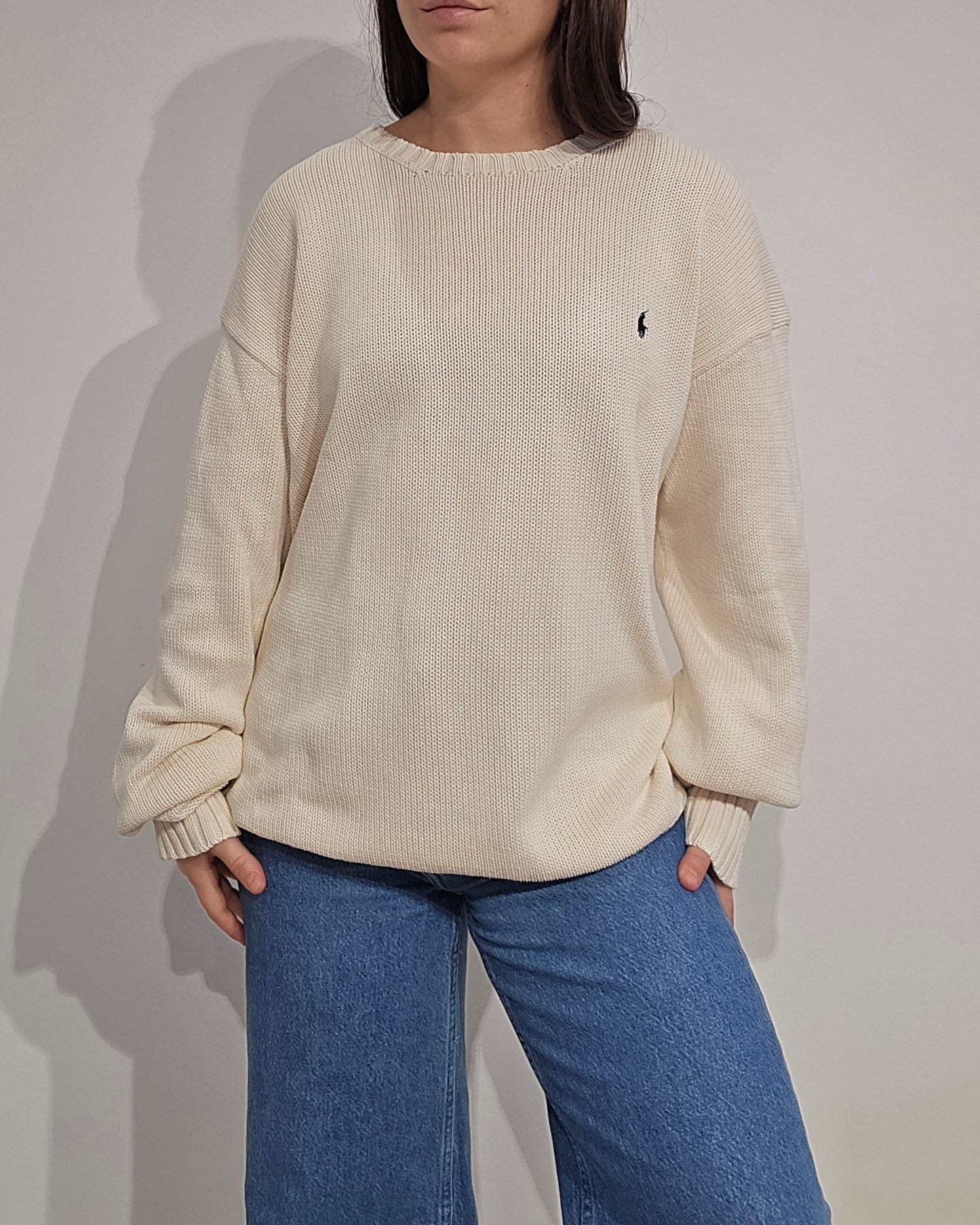 Pull en maille crème - XL
