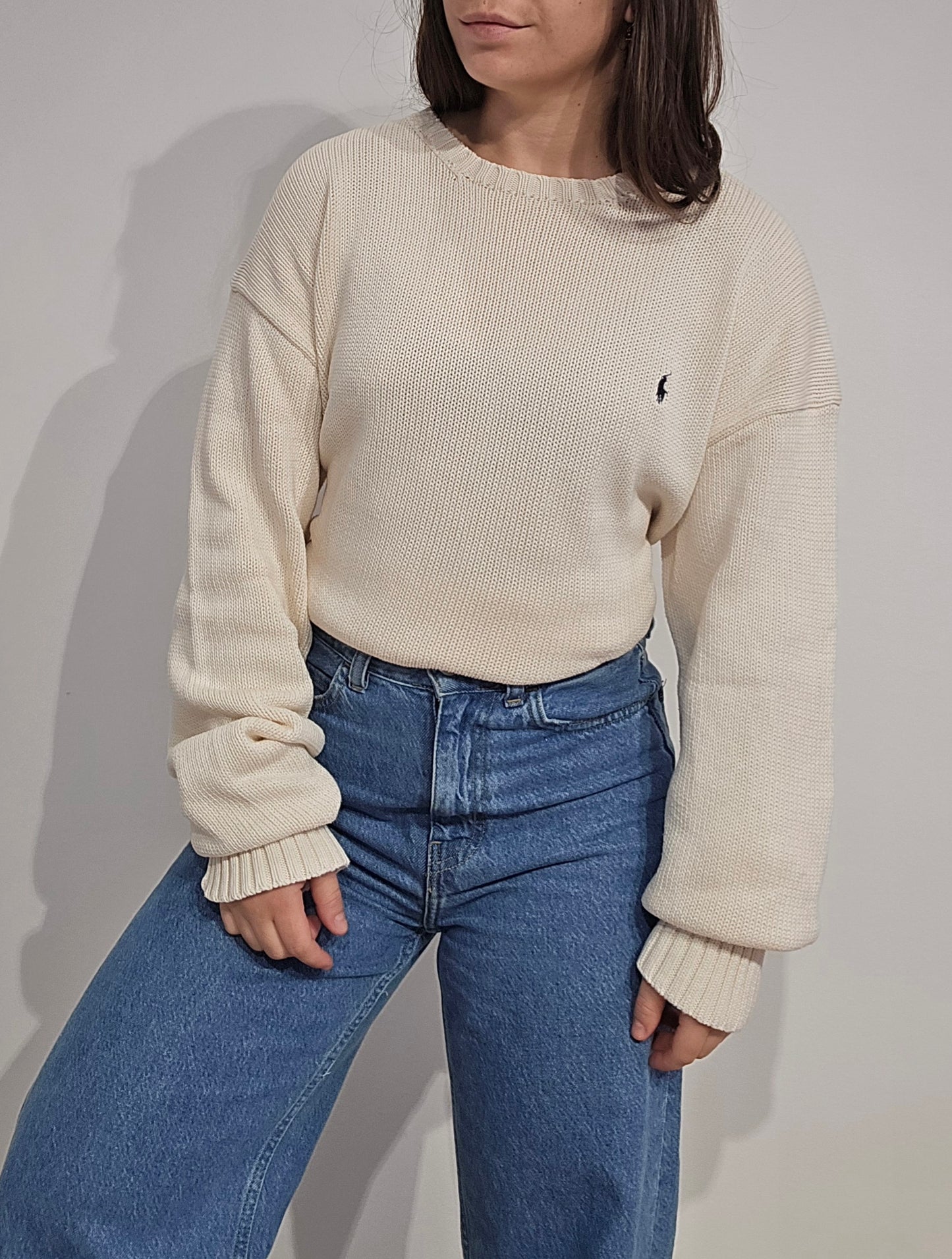 Pull en maille crème - XL