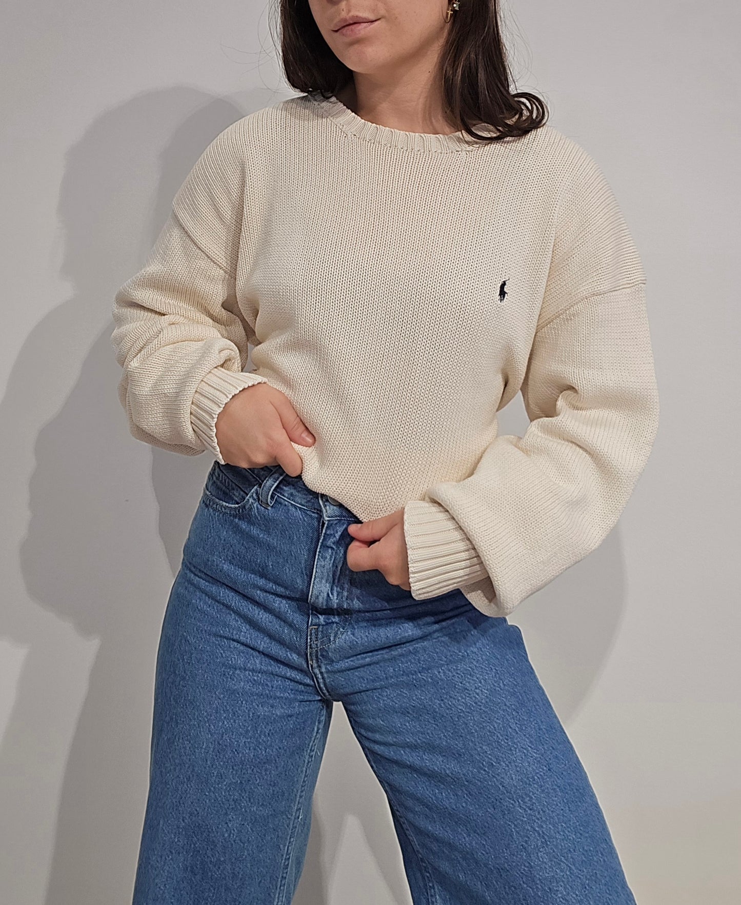 Pull en maille crème - XL