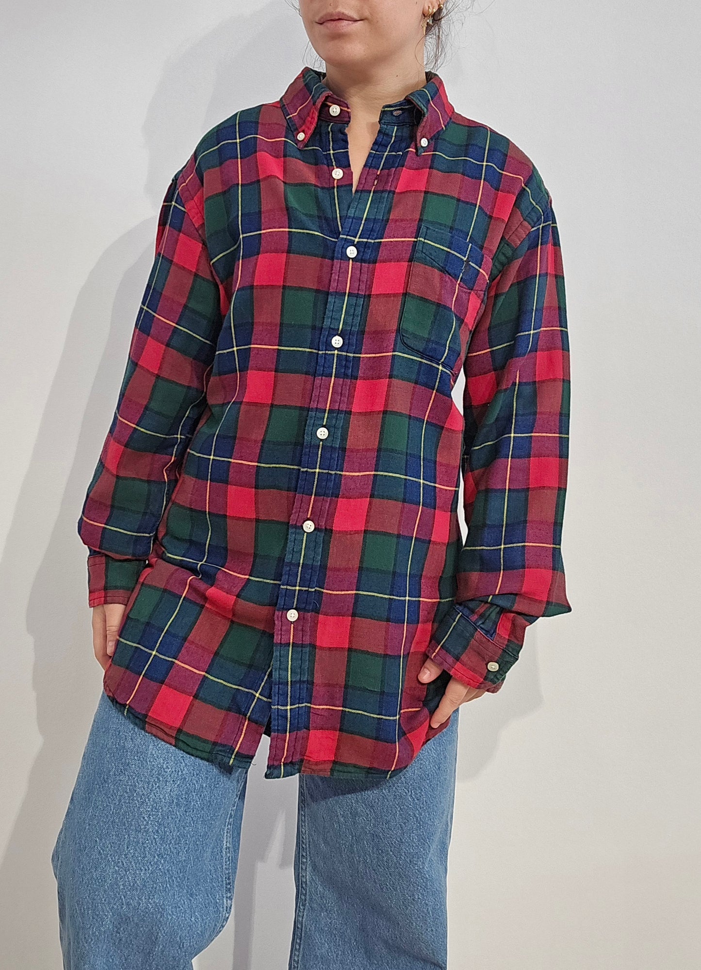 Chemise Custom fit à carreaux rouge - L