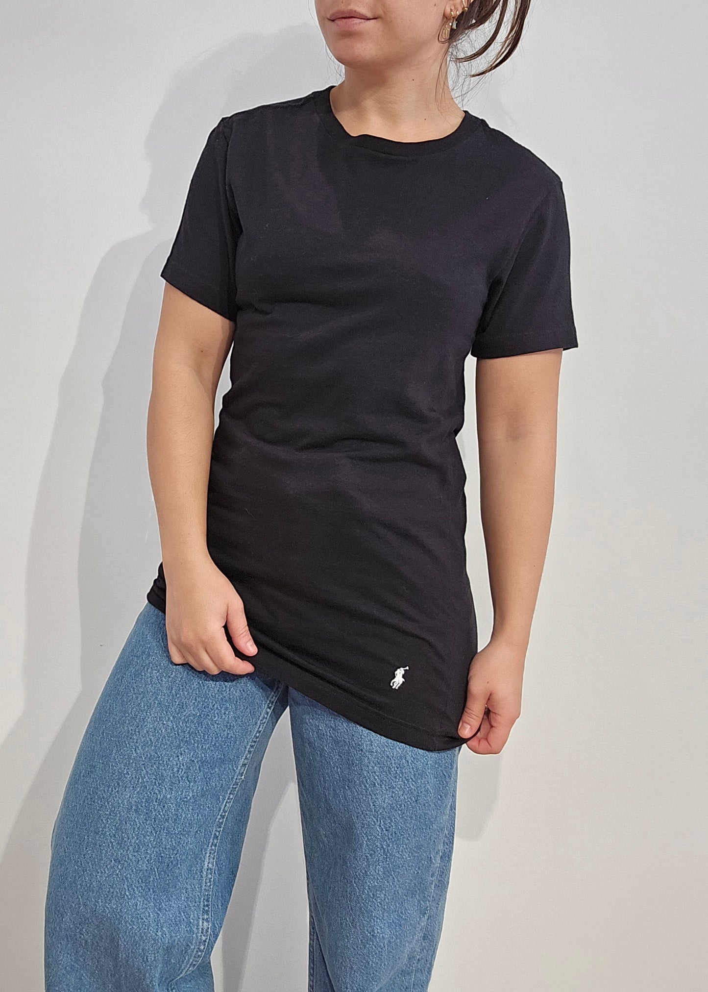 Tee-shirt silm fit en coton noir - S