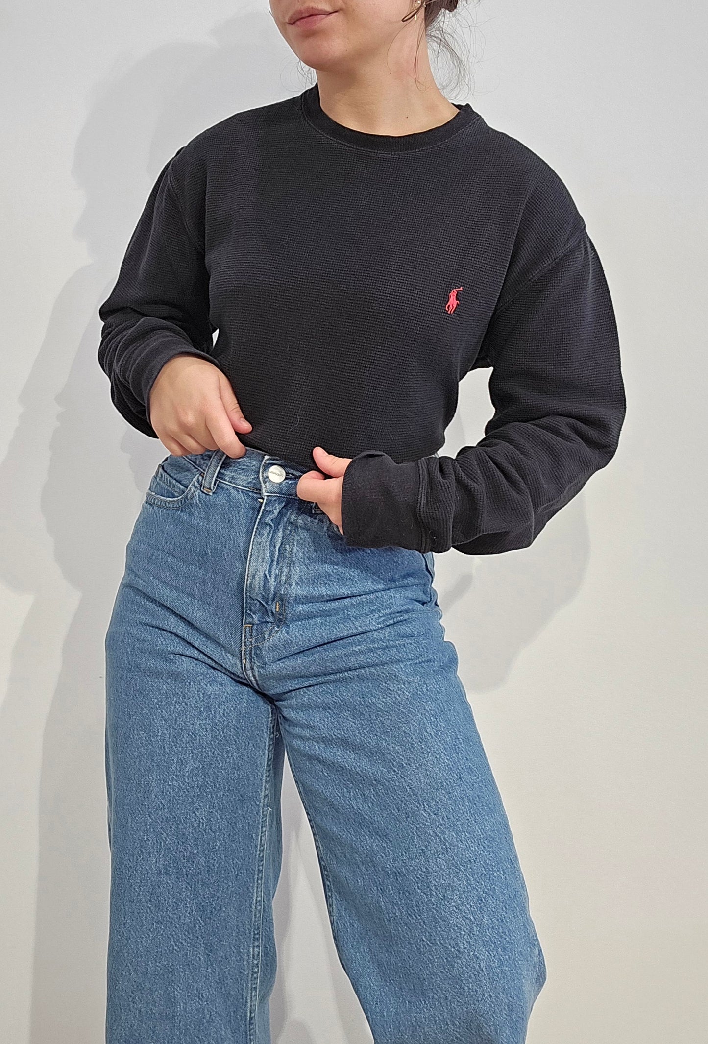 Pull léger en coton noir - M/L