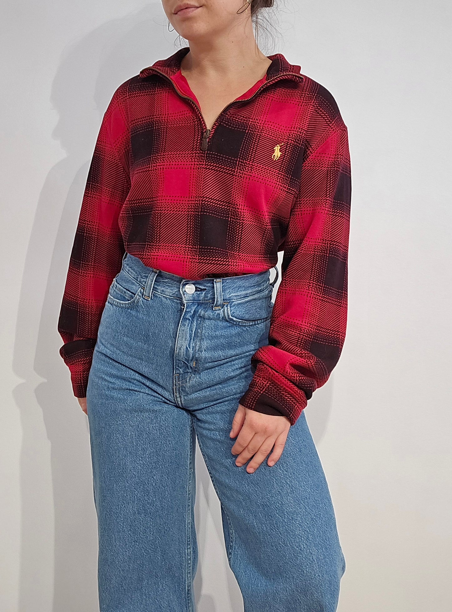Pull camionneur à carreaux rouge - M/L
