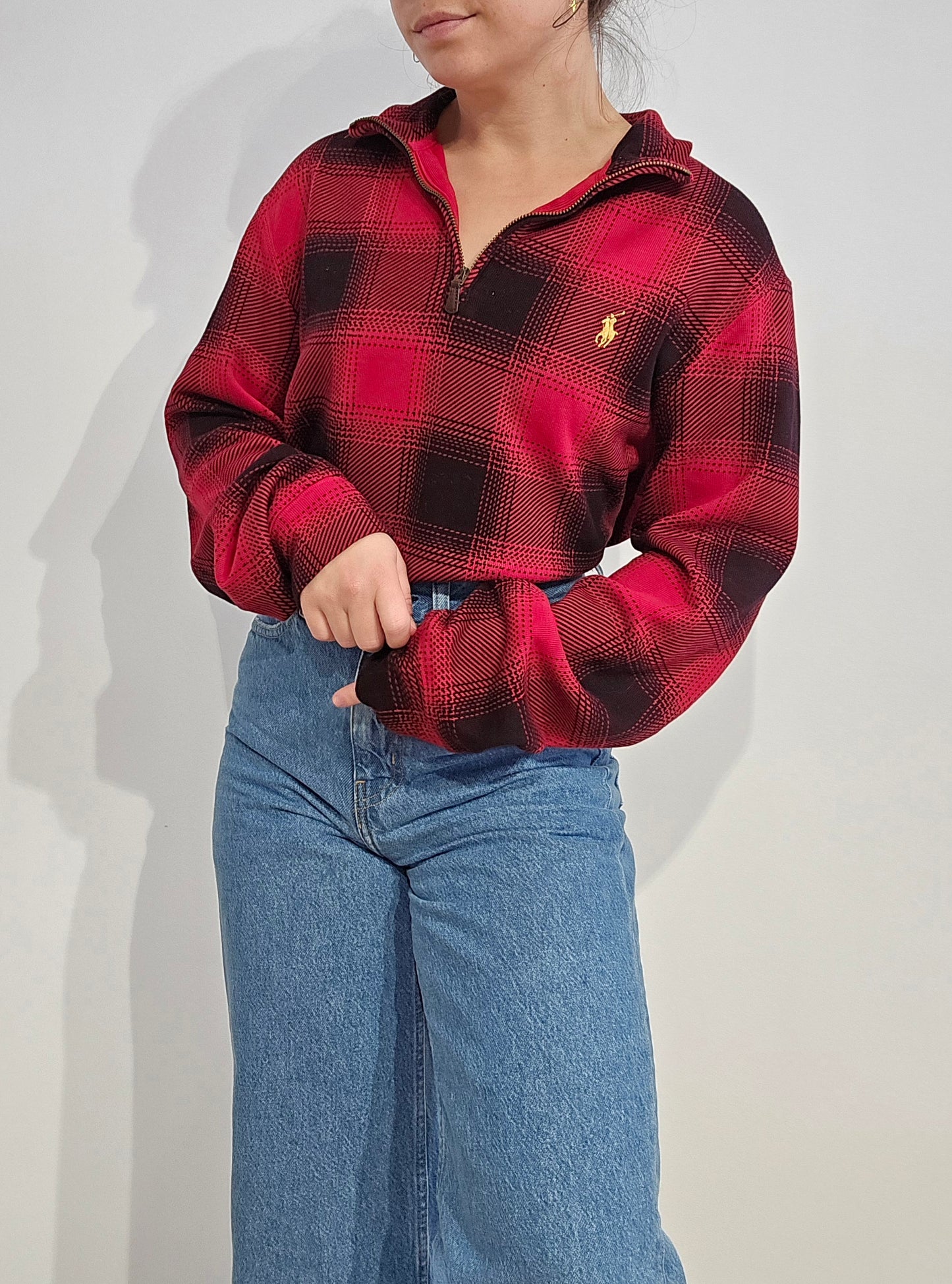 Pull camionneur à carreaux rouge - M/L