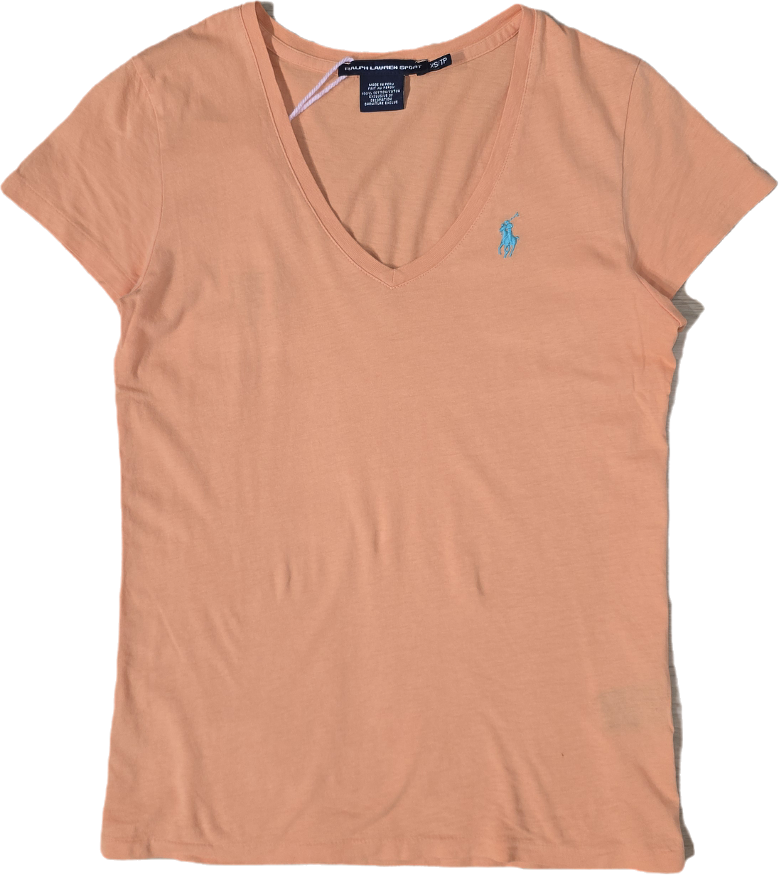 Tee-shirt col V en coton orange - XS