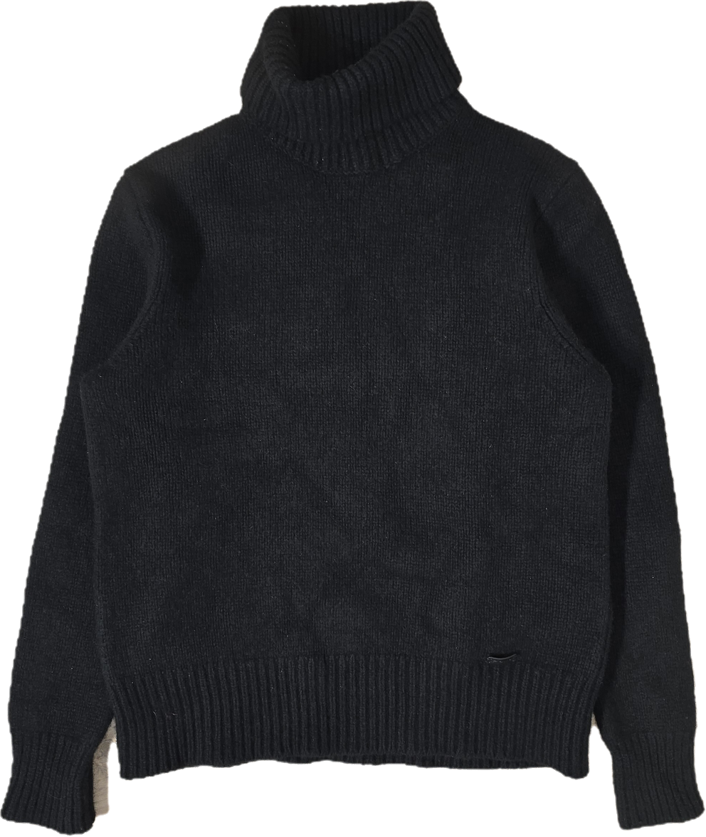 Pull col roulé en laine noir - XS/S