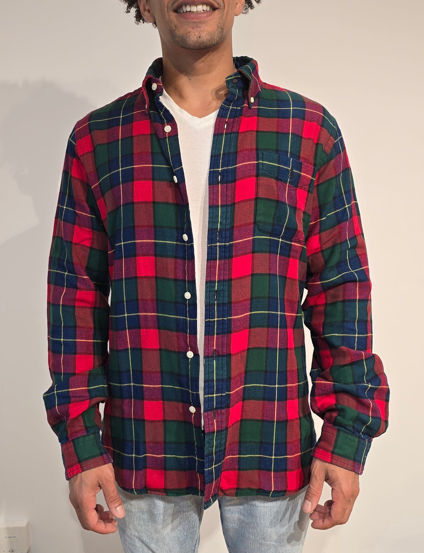Chemise Custom fit à carreaux rouge - L