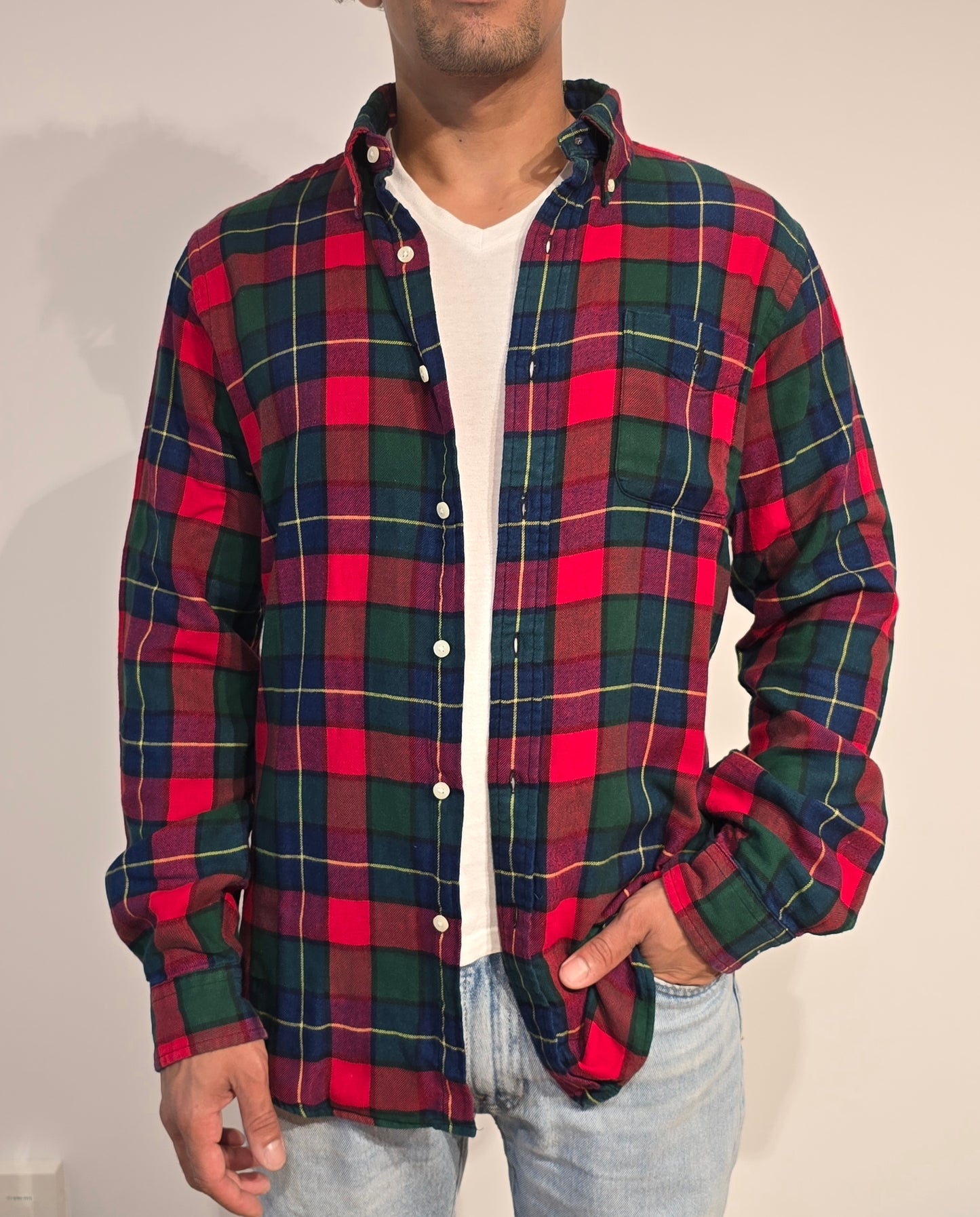 Chemise Custom fit à carreaux rouge - L