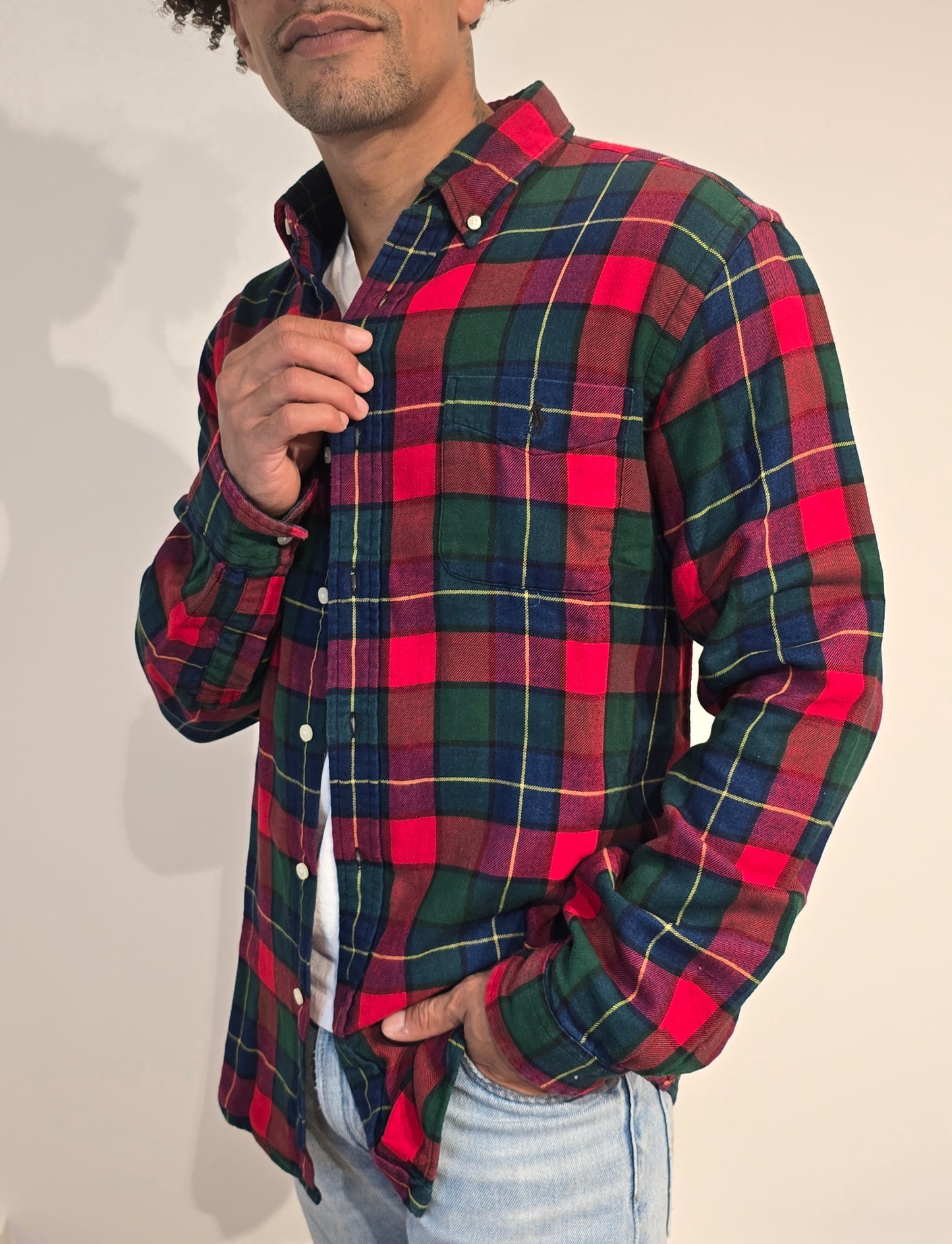 Chemise Custom fit à carreaux rouge - L