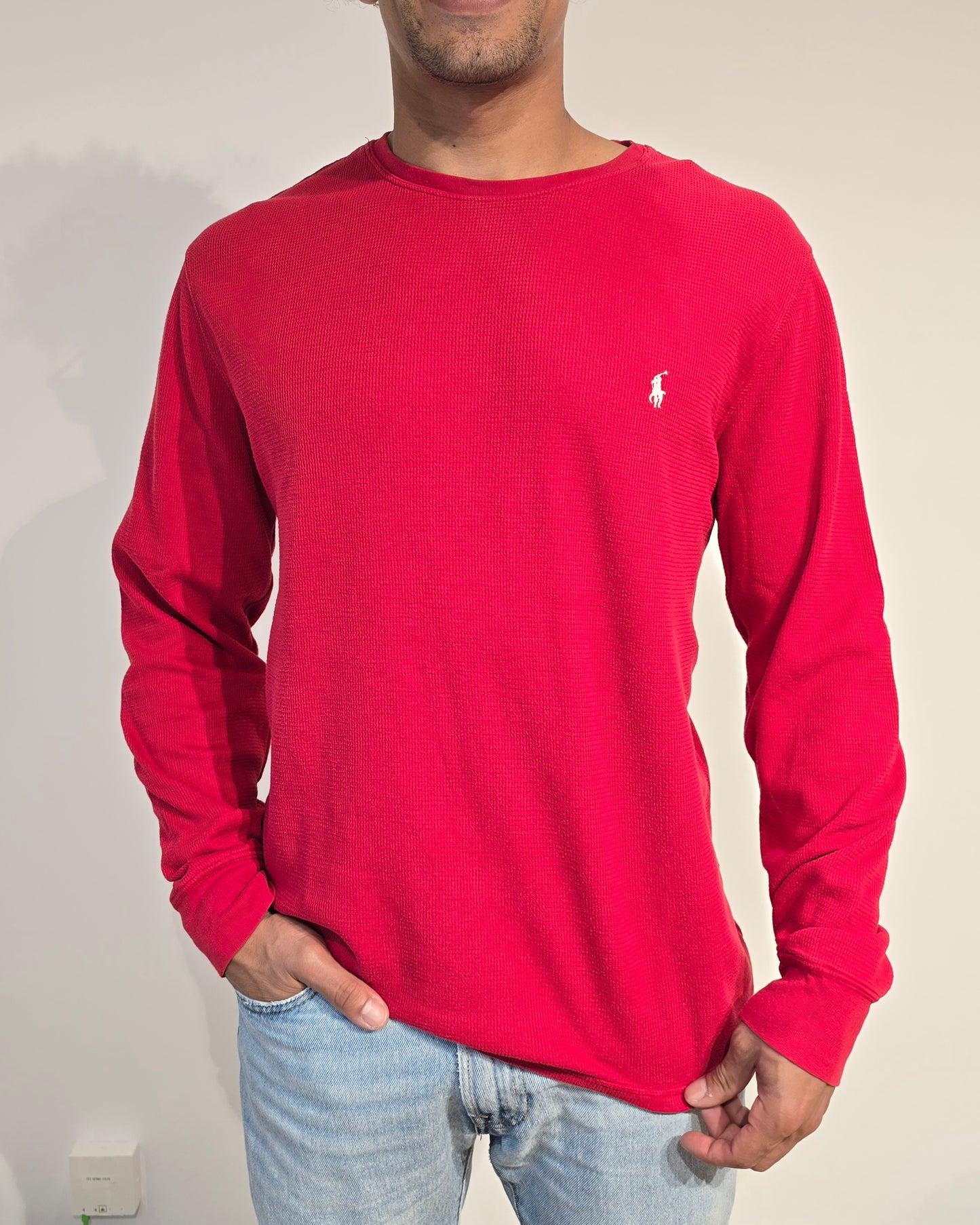 Pull léger en coton rouge - L
