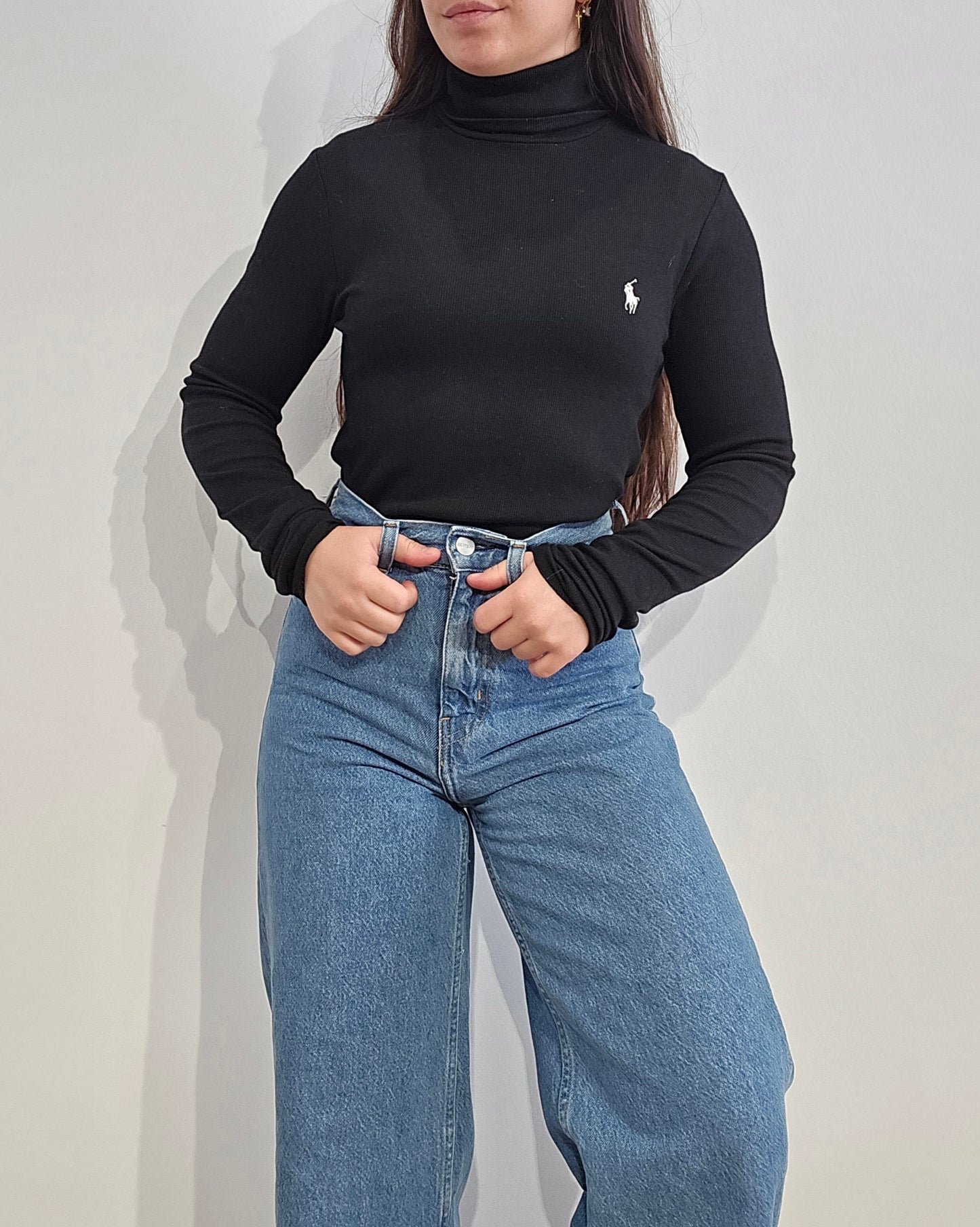 Pull col roulé noir - S/M