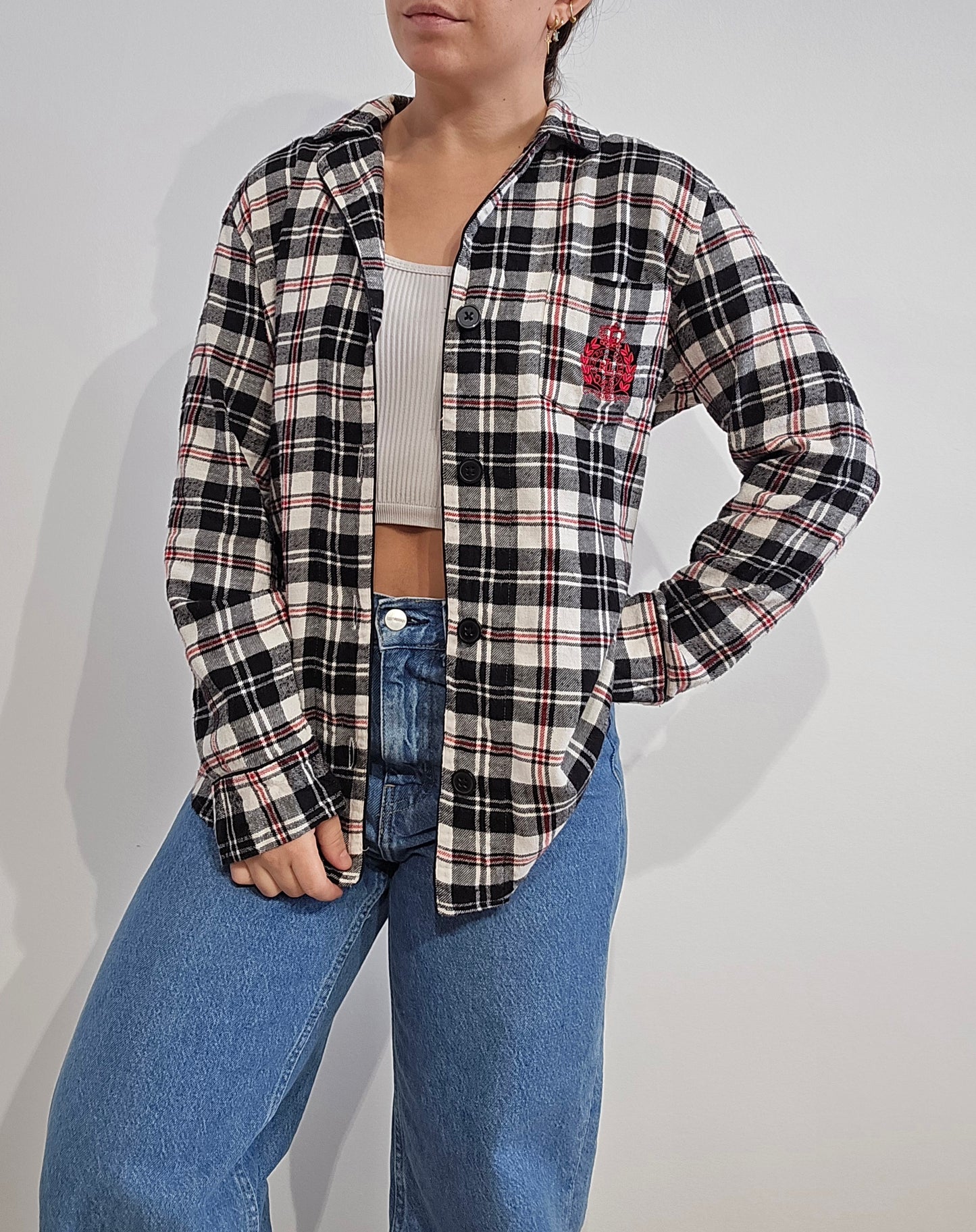 Chemise à carreaux en coton - S