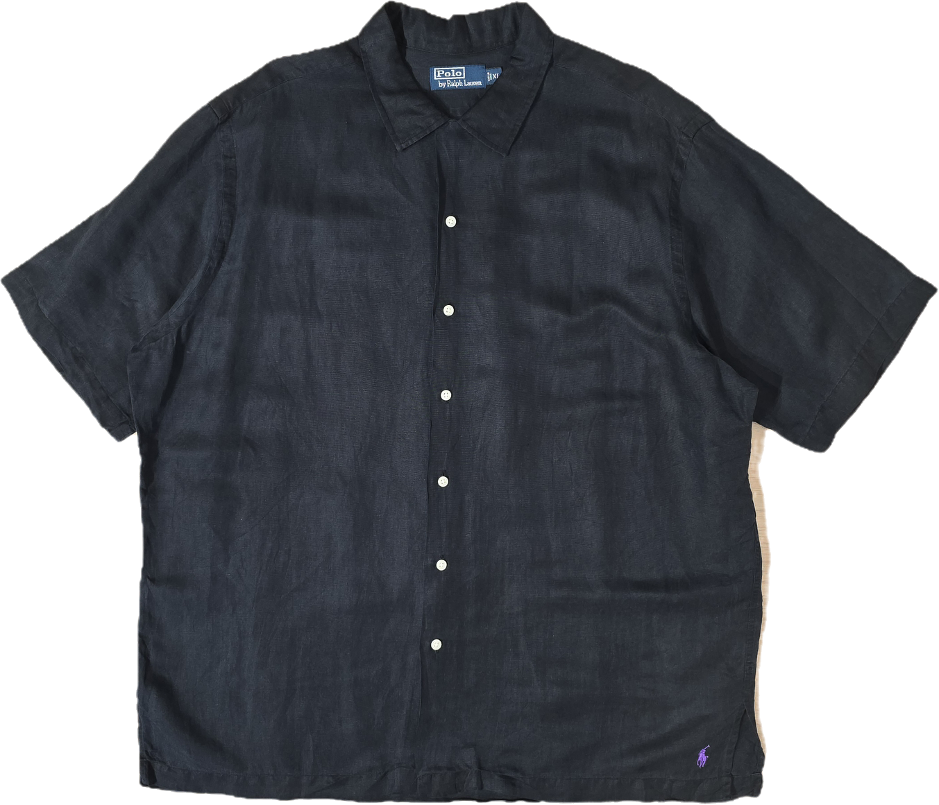 Chemise en lin et soie noir - XL