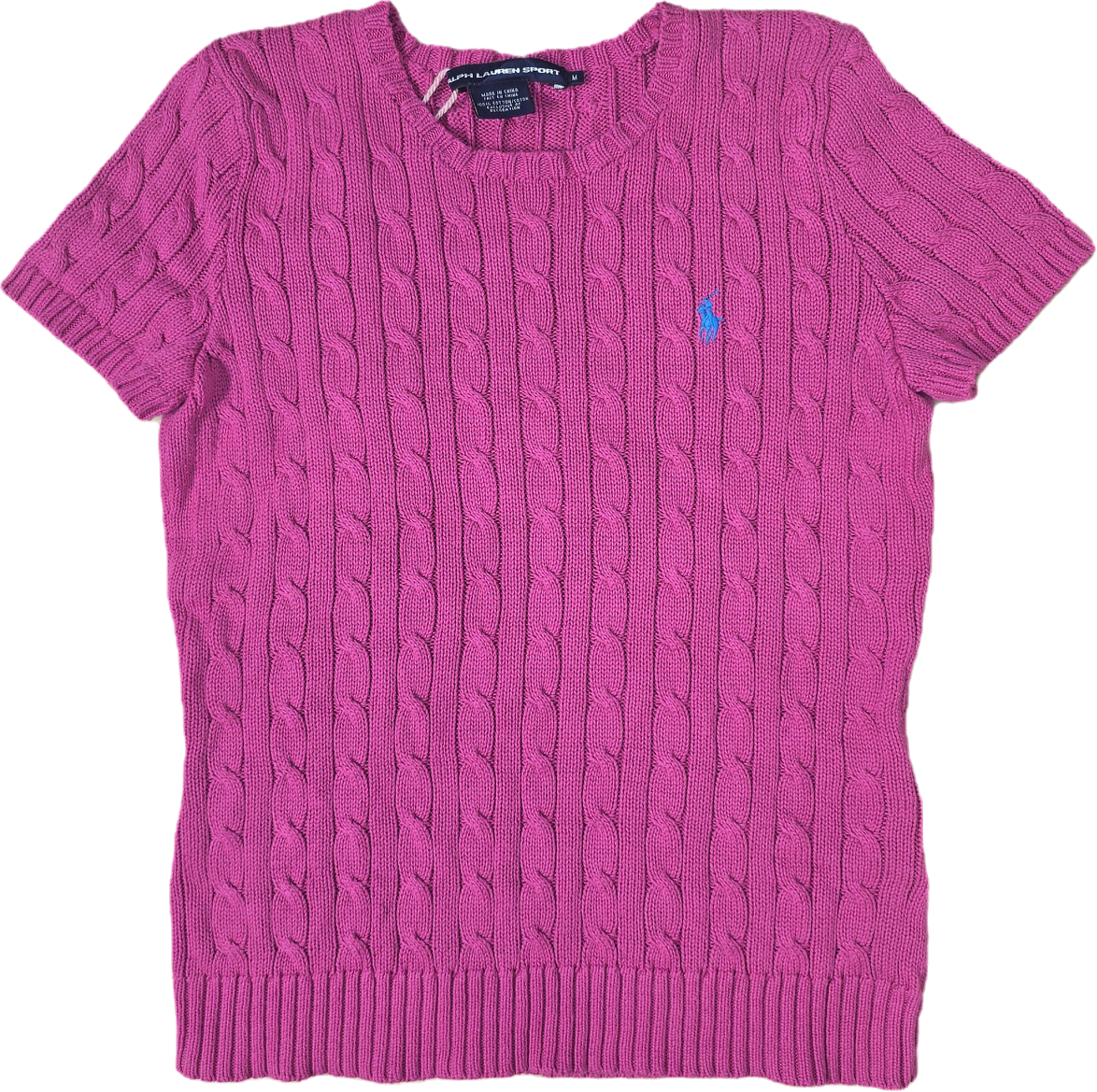 Tee-shirt en maille torsadée fushia - M