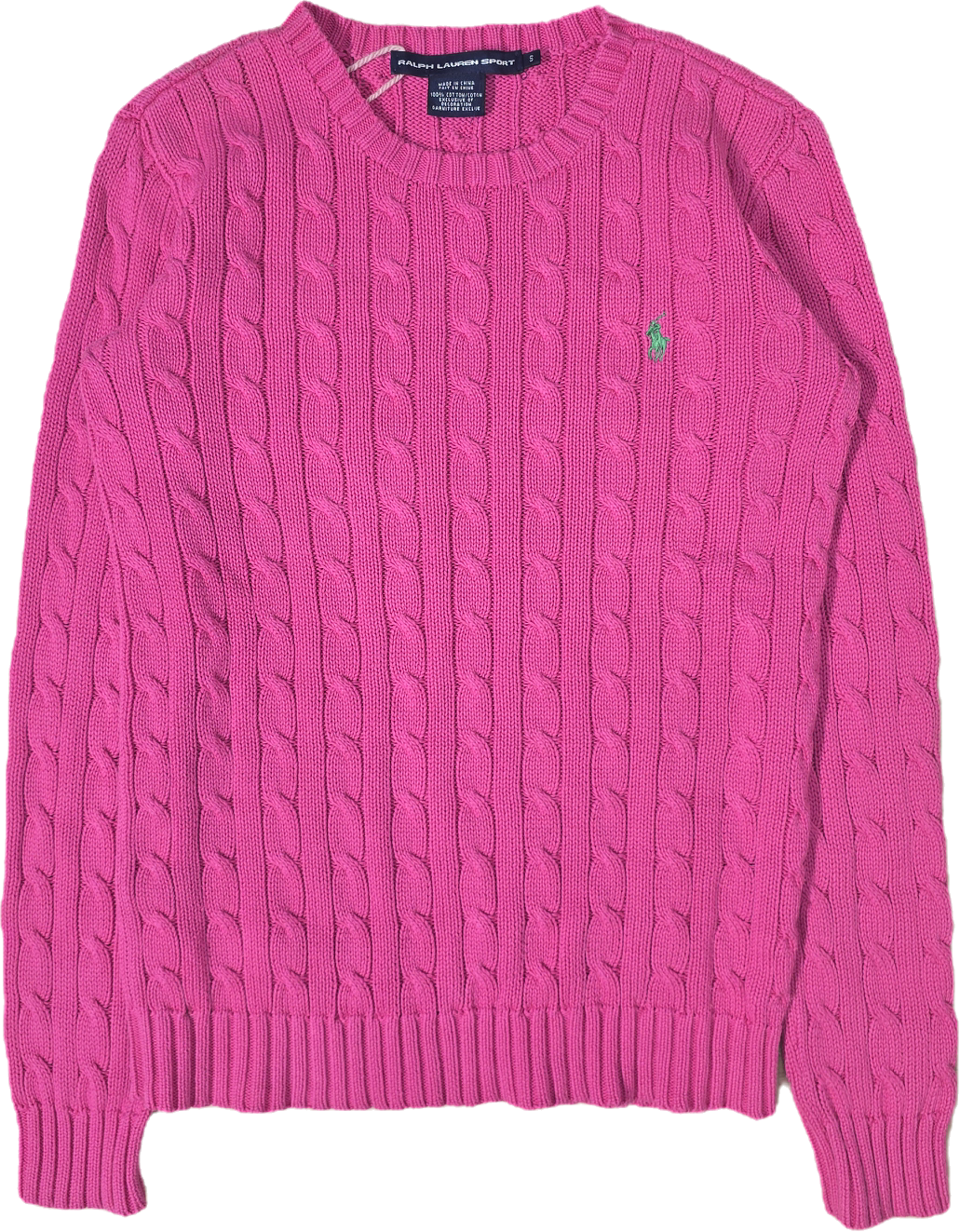 Pull en maille torsadée fushia - S