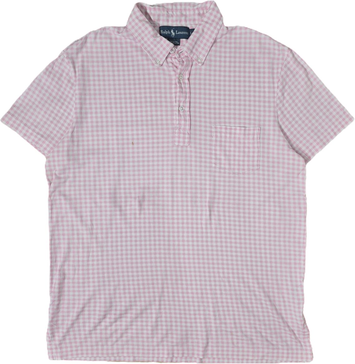 Polo à carreaux rose - XL