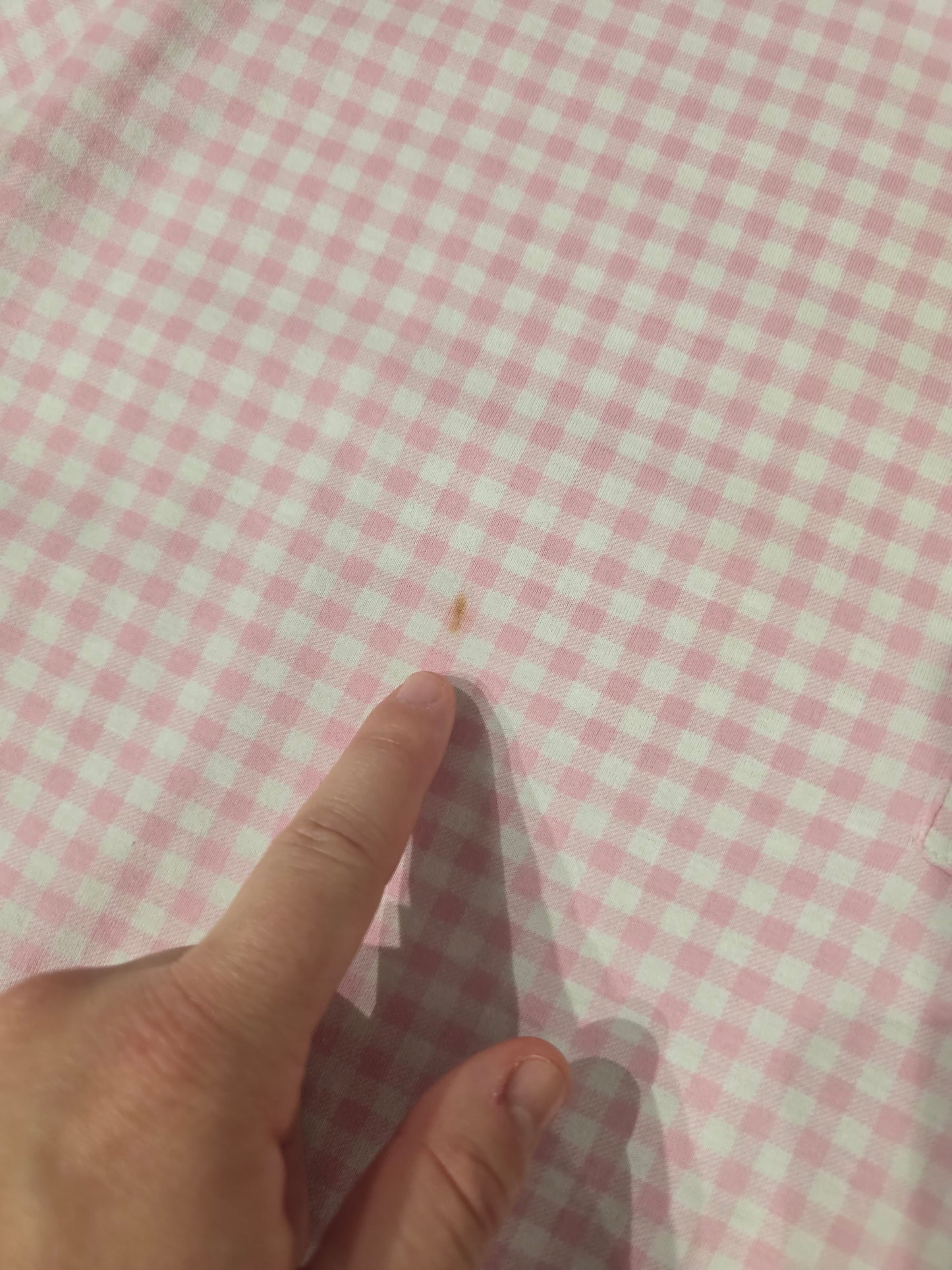 Polo à carreaux rose - XL