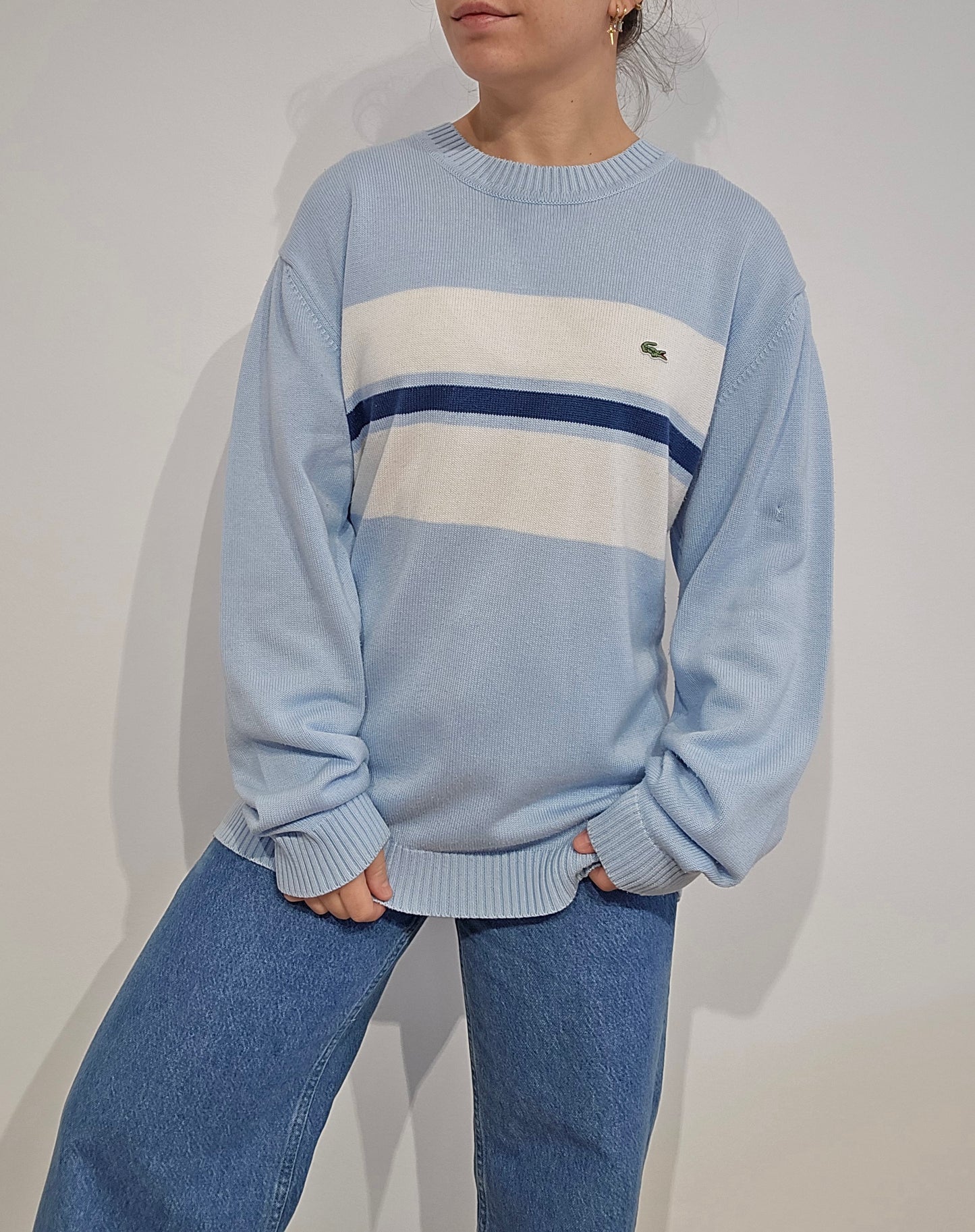 Pull col rond bleu - L/XL