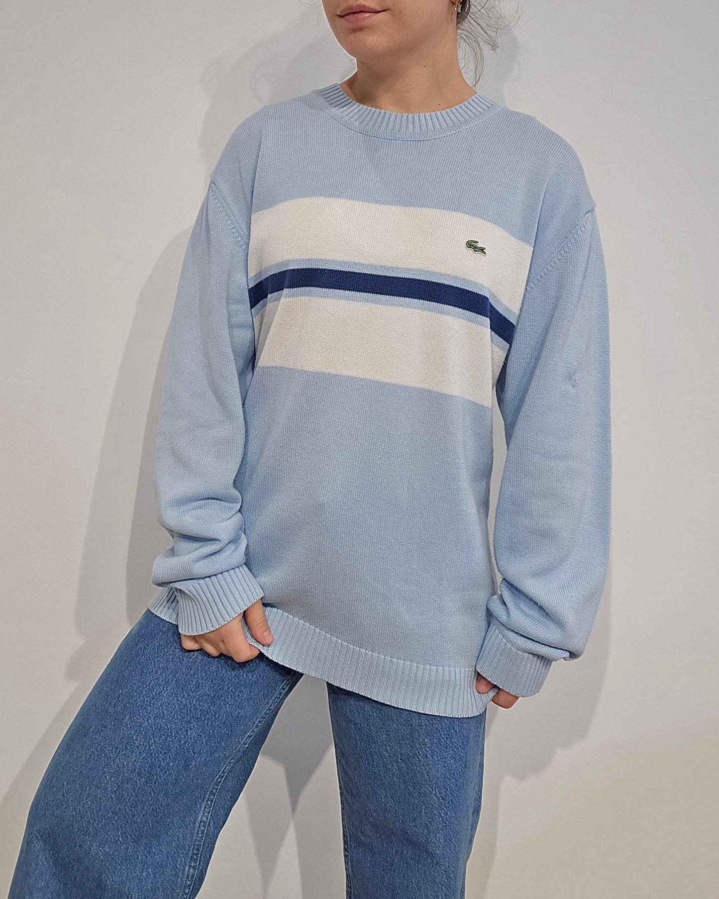 Pull col rond bleu - L/XL